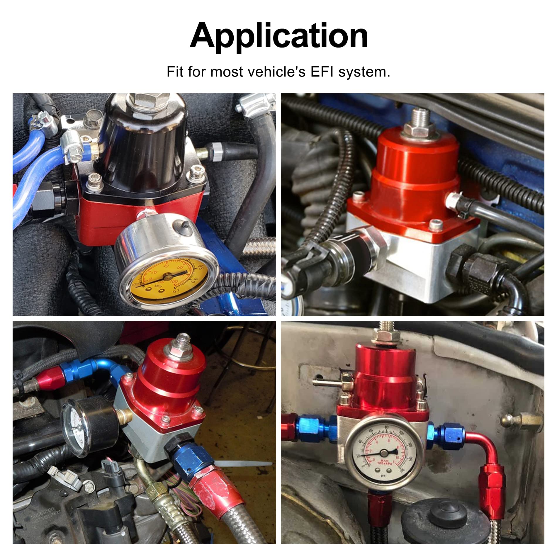 EVIL ENERGY Fuel Pressure Regulator 6AN EFI Bypass Return Adjustable (30-70PSI)