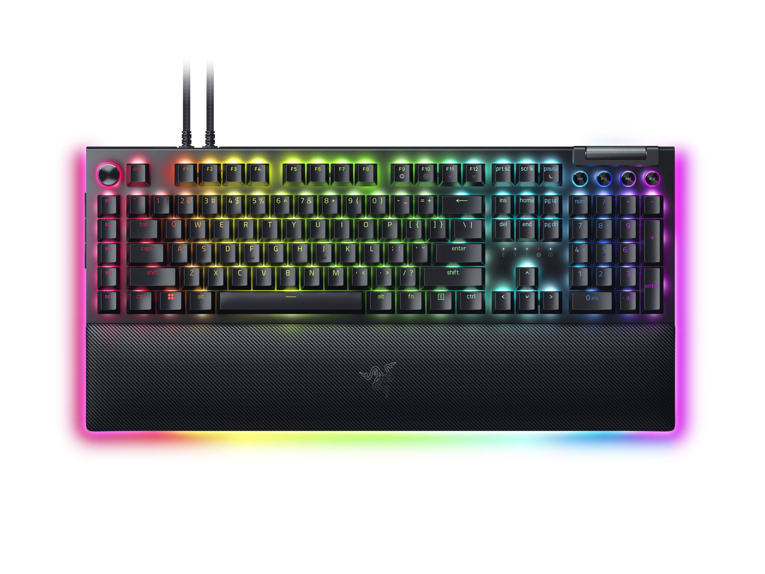 Razer BlackWidow V4 Pro Wired Mechanical Gaming Keyboard: Yellow Switches - Linear & Silent - Doubleshot ABS Keycaps - Command Dial - Programmable Macros - Chroma RGB - Magnetic Wrist Rest