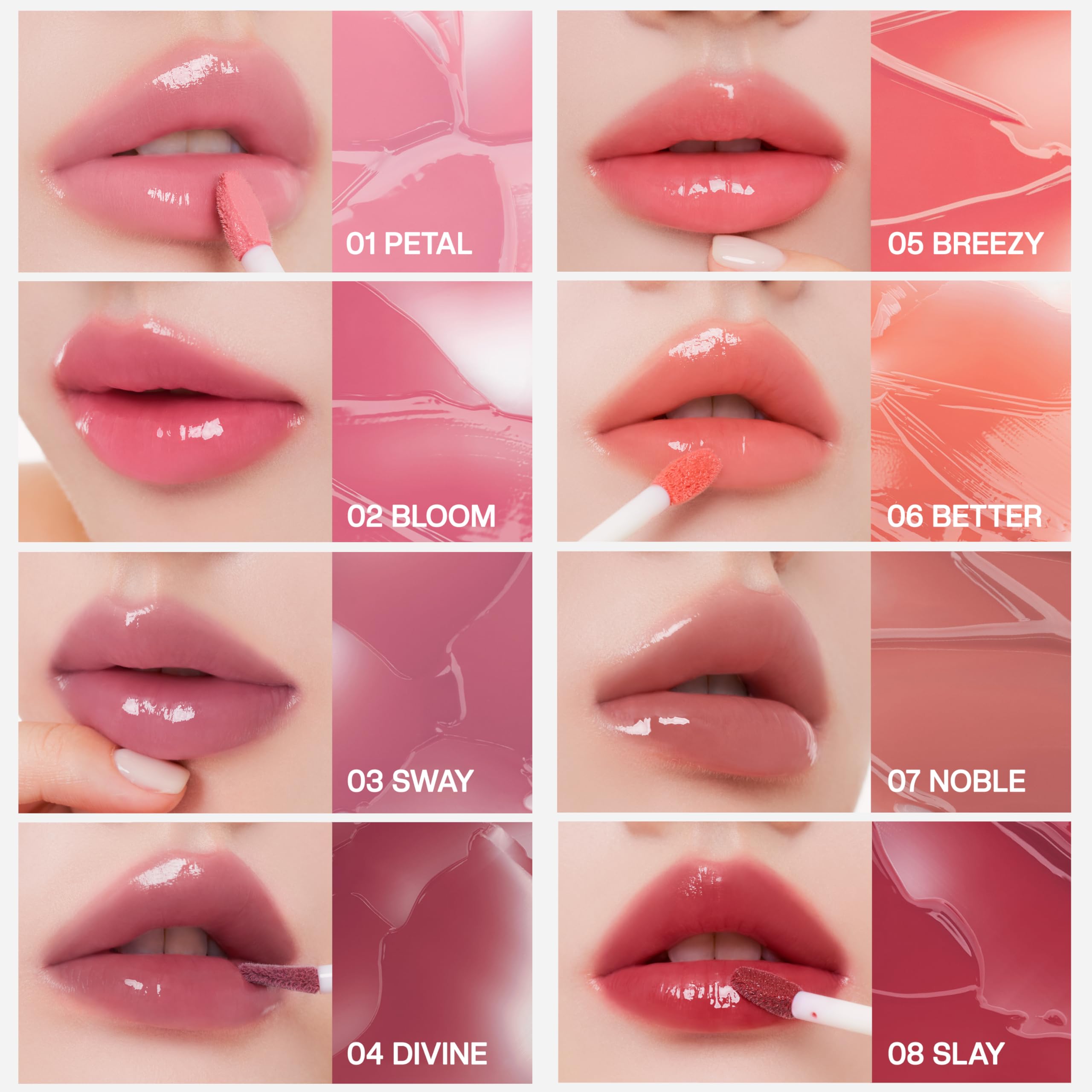 MUZIGAE MANSION Icy Glow Lip Tint – (Vegan Collagen), Long Lasting, (No-Stain), Hydrating Gloss, Matte Finish, (K-Beauty) Makeup, Red & Tinted Shades (01 PETAL)