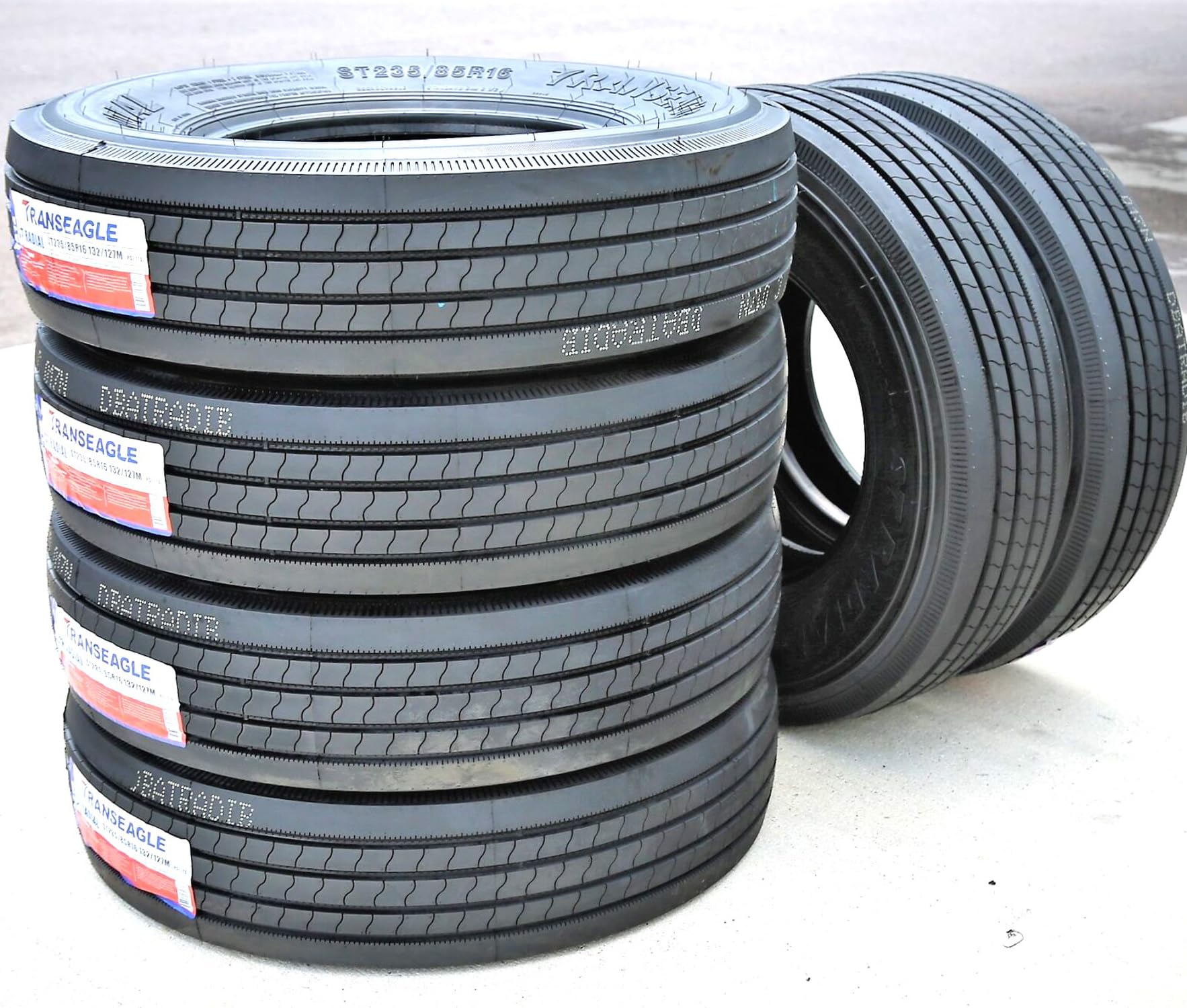 Set of 6 (SIX) Transeagle ST Radial All Steel Heavy Duty Premium Trailer Radial Tires-ST235/85R16 235/85/16 235/85-16 132/127M Load Range G LRG 14-Ply BSW Black Side Wall