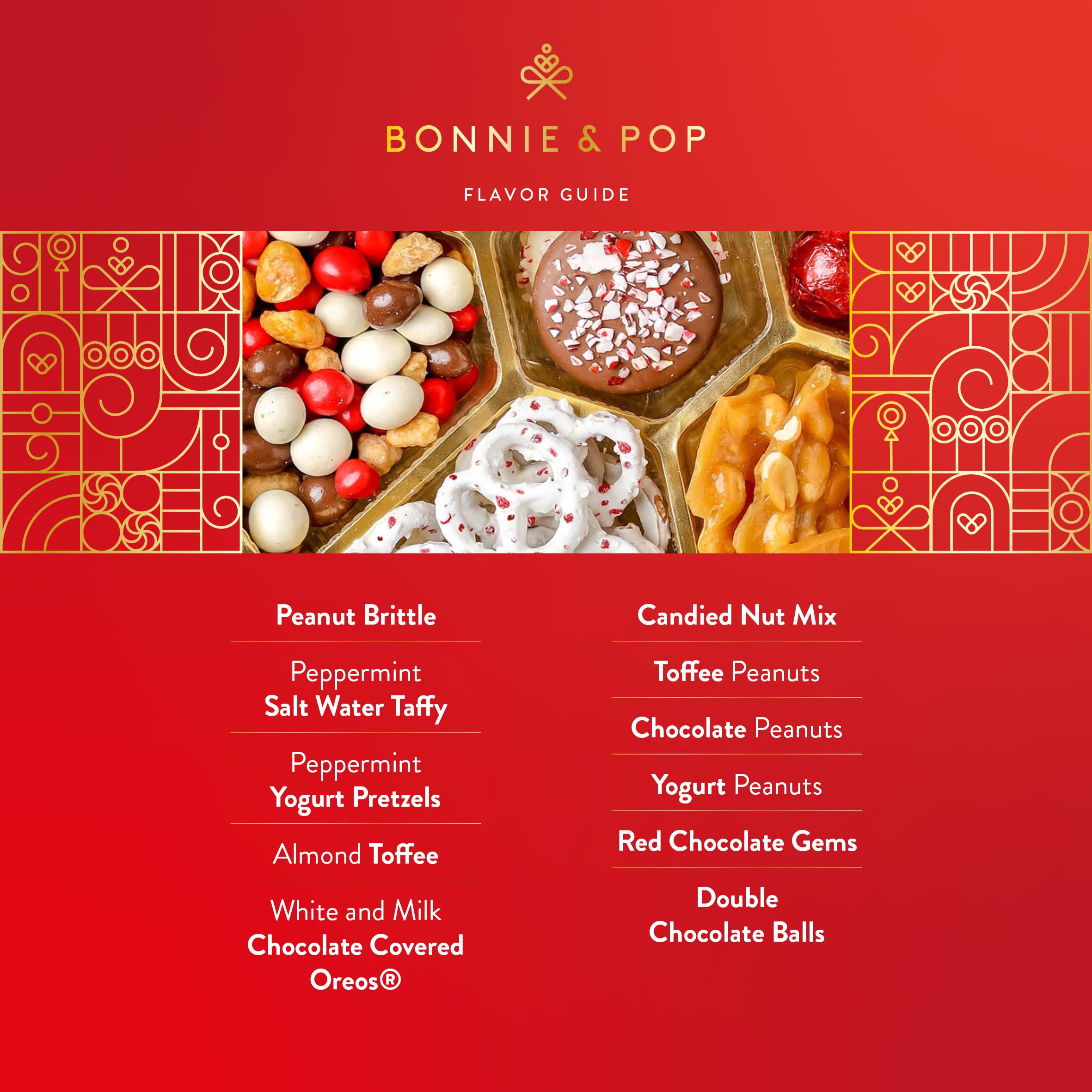 BONNIE AND POP Christmas Gift Basket - Holiday Gifts - Chocolate & Nut Gift Box, Assortment Tray - Birthday, Sympathy, Get Well, Men, Women & Families (Lazy Susan)