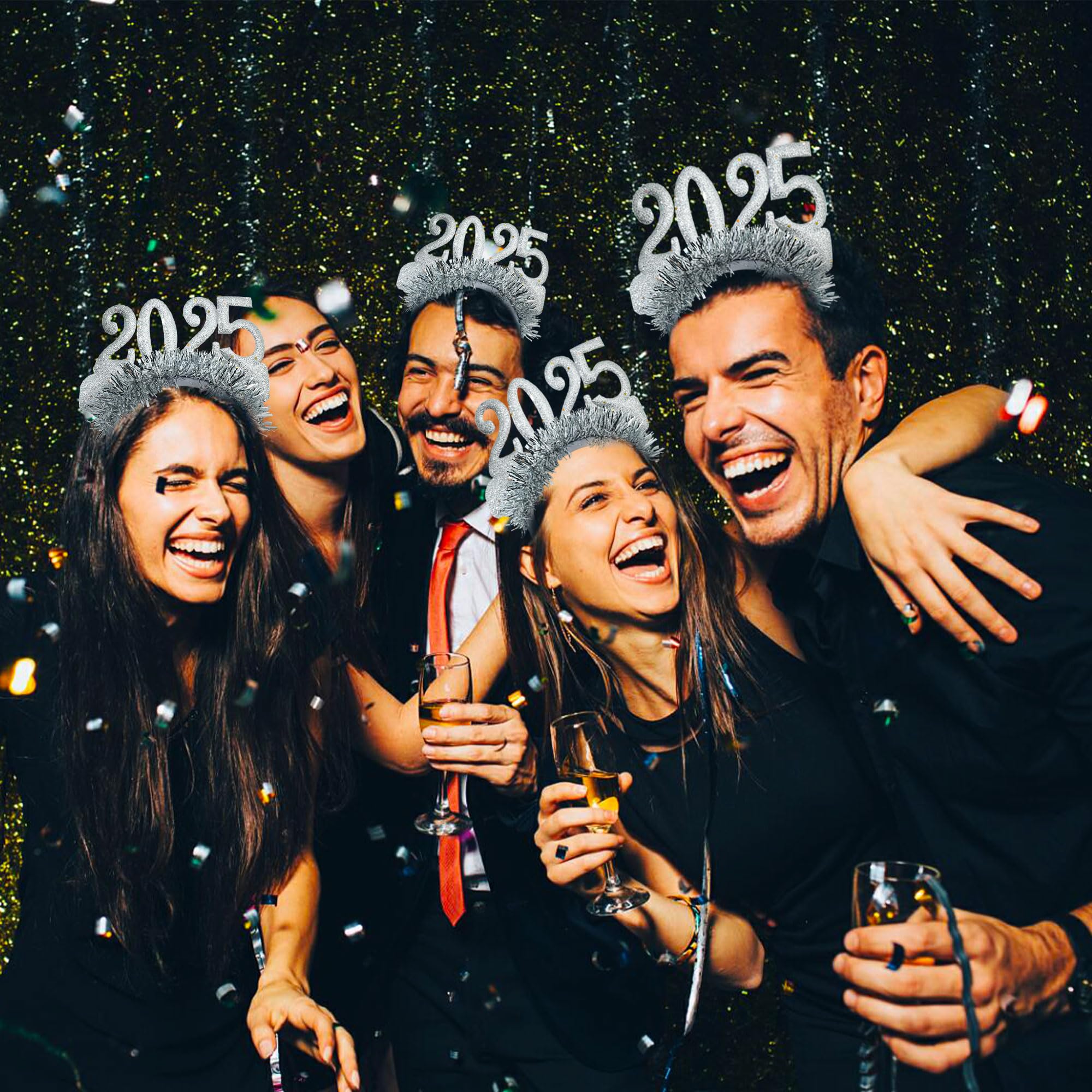 JeVenis 2025 Happy New Year Party Supplies 2025 Photo Booth Props Happy New Year Hat Happy New Year Headband New Year Eve Party Hat New Year Eve Party Supplies Photo Booth Prop