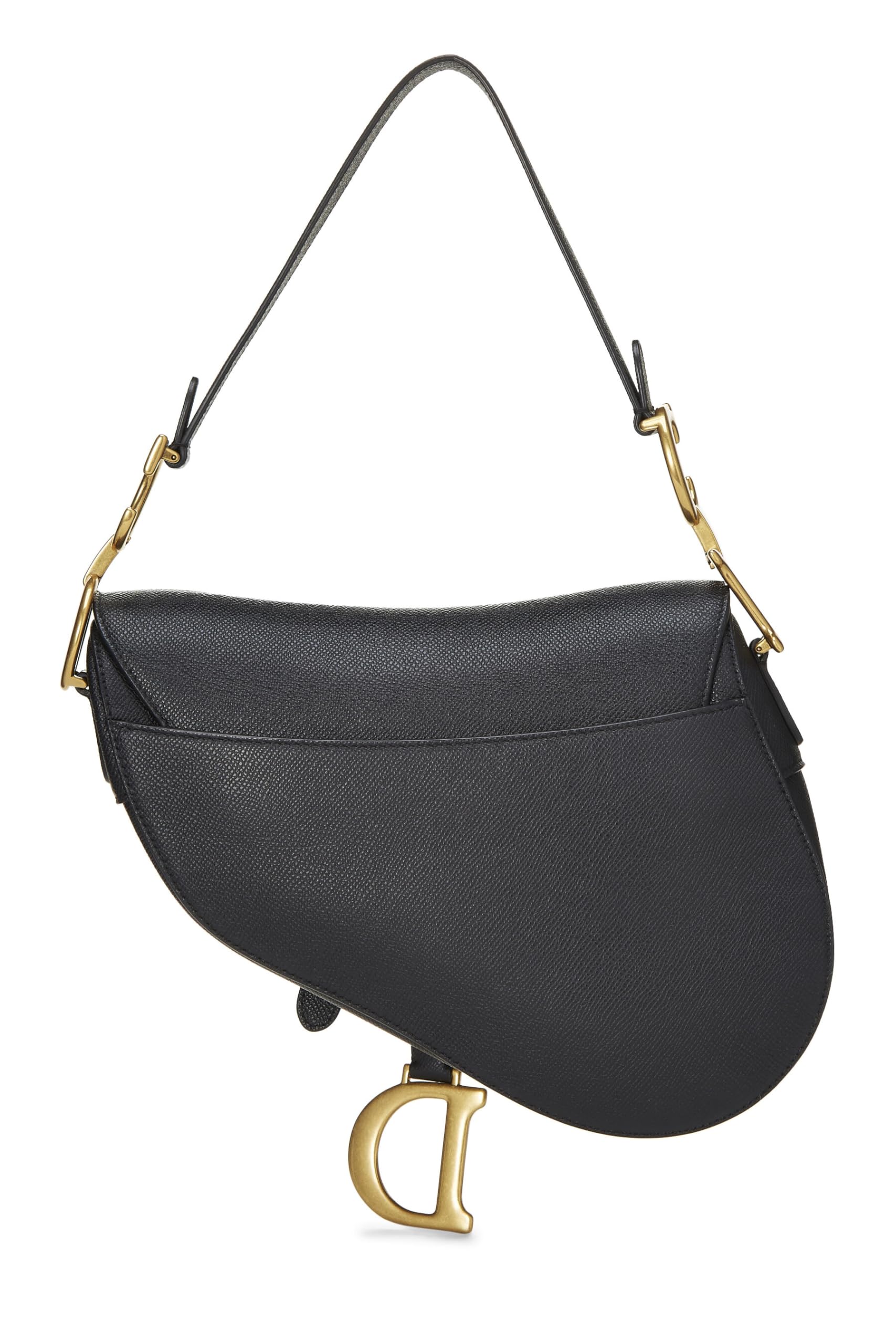 Dior, Pre-Loved Black Leather Calfskin Saddle Bag, Black