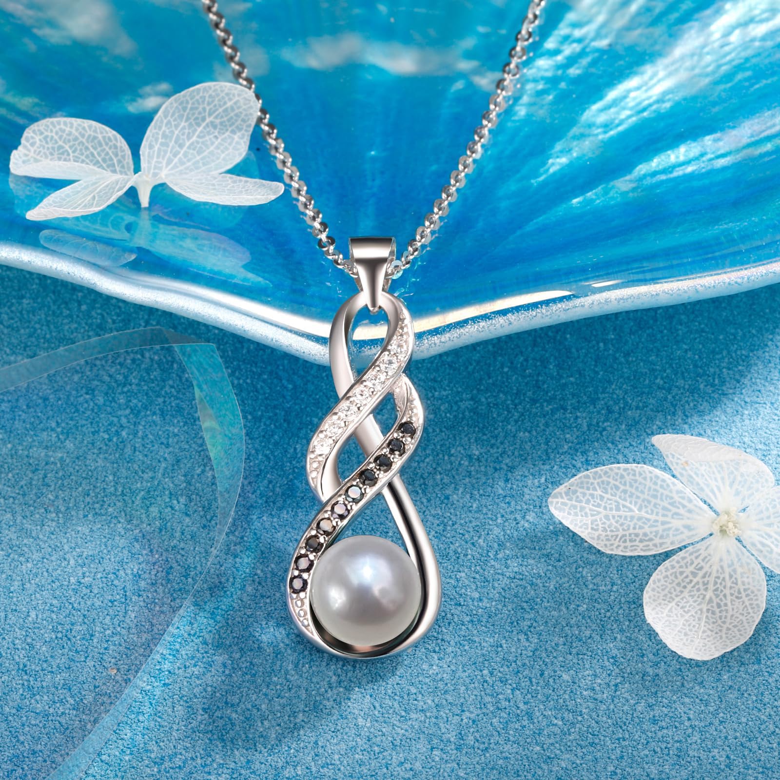 NONNYL Birthday Gifts for Women Wife- Pearl Necklaces- Her Mom Wife Girlfriend Grandma on Christmas Day Valentines Mothers Day Wedding Anniversary Romantic Jewelry Gifts