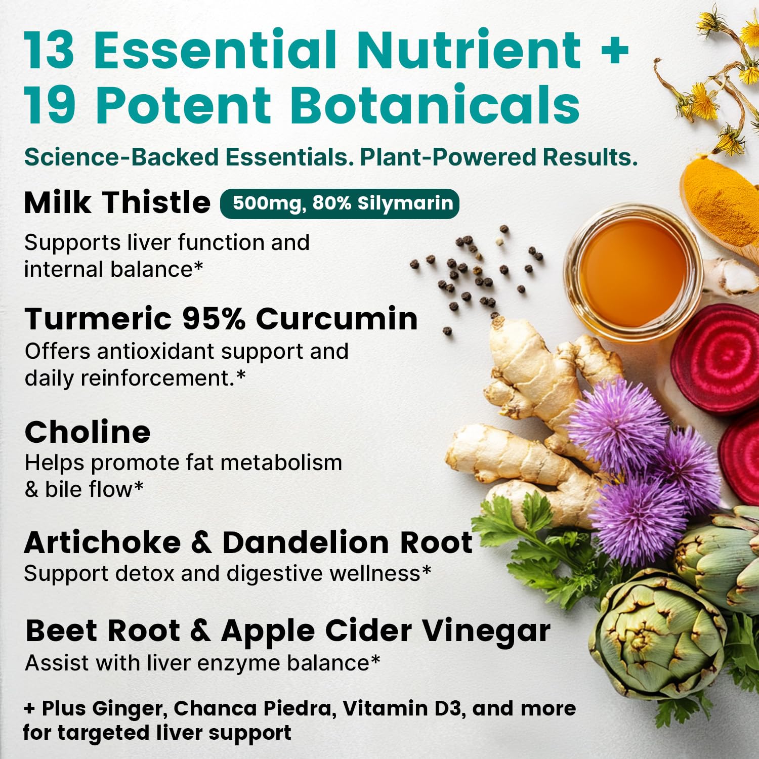 32-in-1 Liver Cleanse Detox and Repair with Milk Thistle, Silymarin, Artichoke Extract, Beetroot Powder - Gallbladder Supplement with Active Liver Health Formula - 1426mg (90ct, Pack of 3)