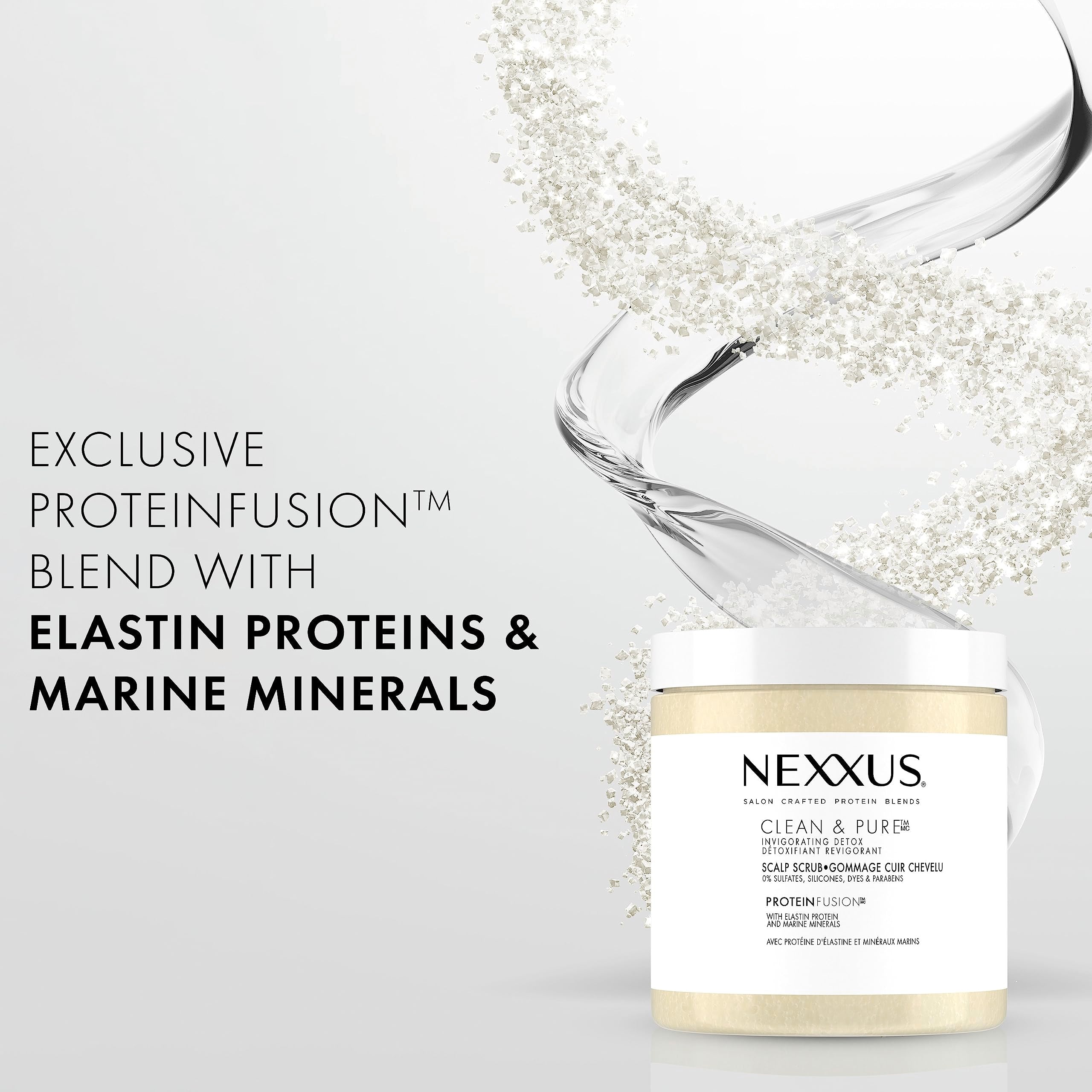 Nexxus Sulfate-Free Hair Scrub To Nourish & Clarify Exfoliating Scalp Scrub Silicone, Dye, & Paraben Free Hair Scrub 10 oz