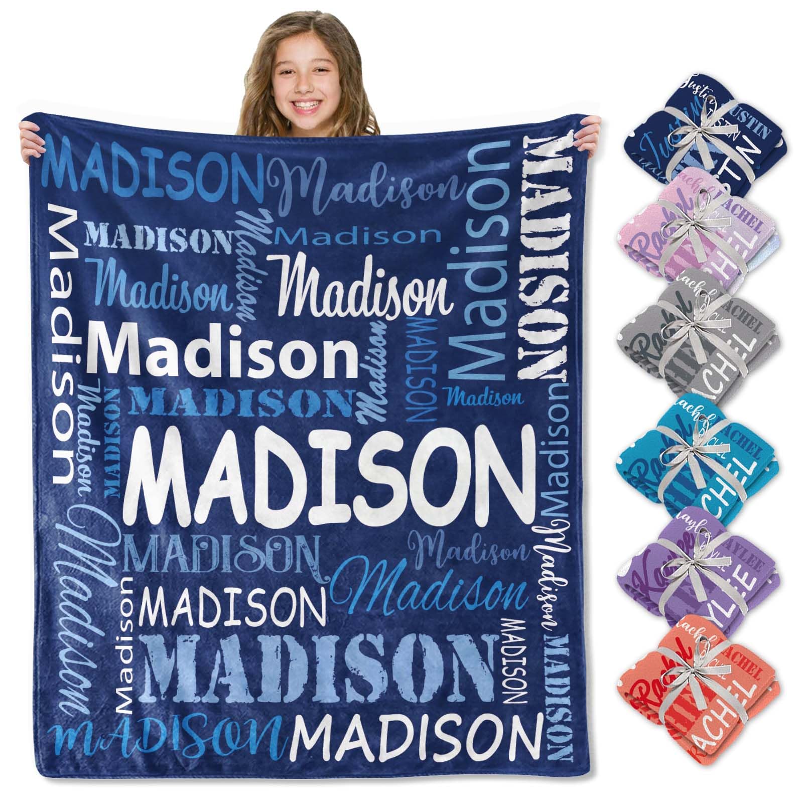 Corissy Ships Next Day, Personalized Blankets and Throws Custom Blanket with Name Customized Flannel Blanket for Kids Christmas Blanket Gifts for Teen Girls Boys