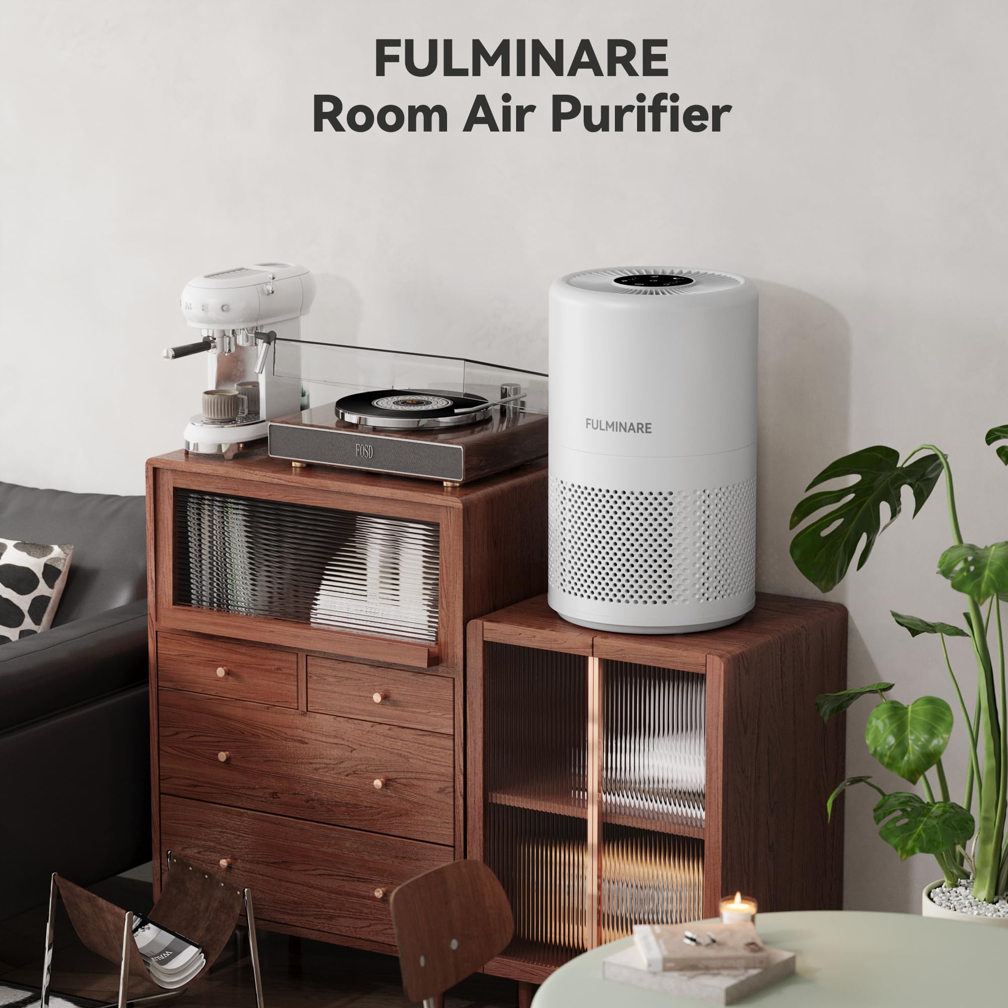 FULMINARE Air Purifiers for Home Large Room, 1095 Ft² Coverage, H14 True HEPA Air Purifier for Bedroom, Pets, Smokers, PM2.5, VOCs... 14 Air Cleaner with Auto Variable Frequency, Sleep Mode, Timer