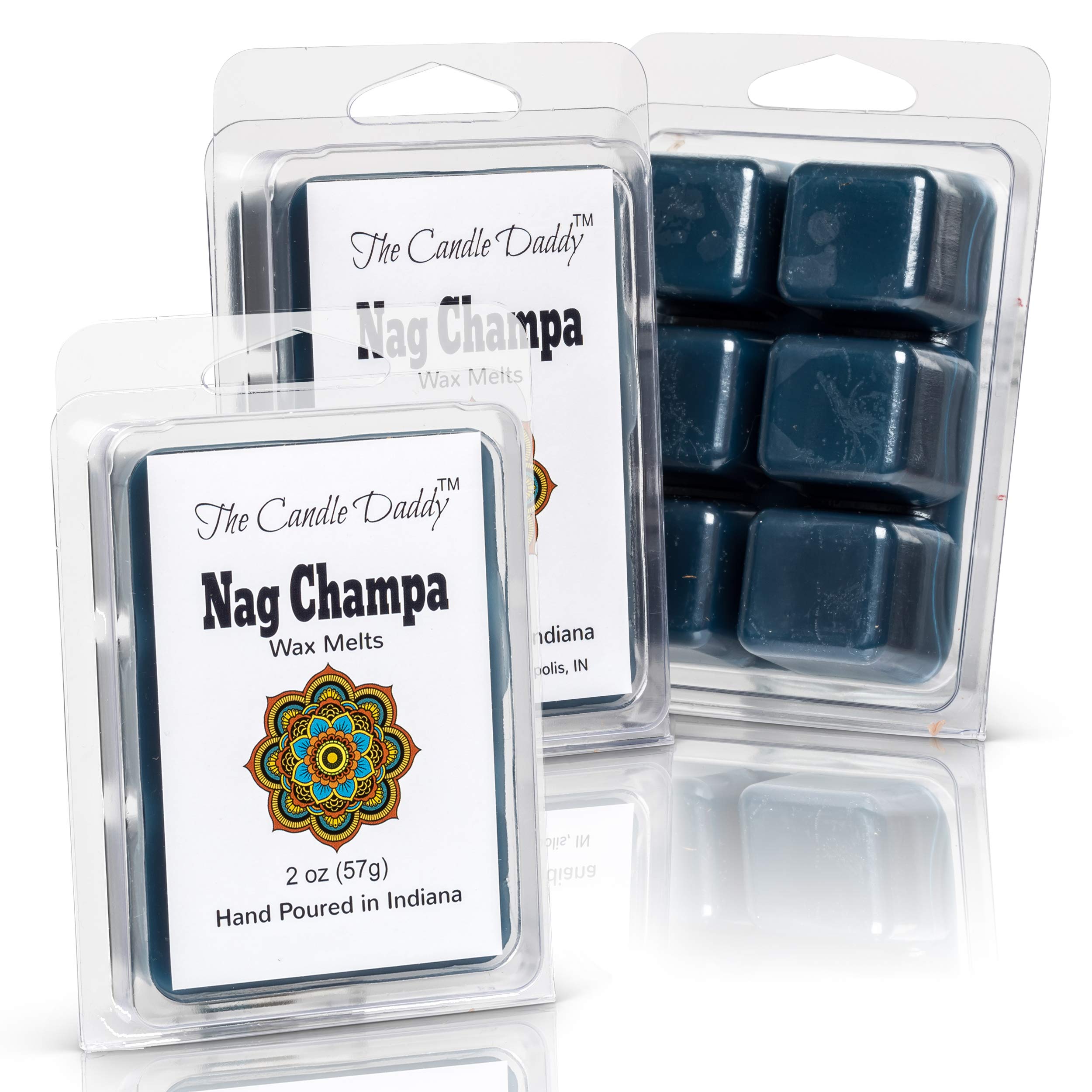 The Candle Daddy Nag Champa Incense Scented Melt- Maximum Scent Wax Cubes/Melts- 1 Pack -2 Ounces- 6 Cubes