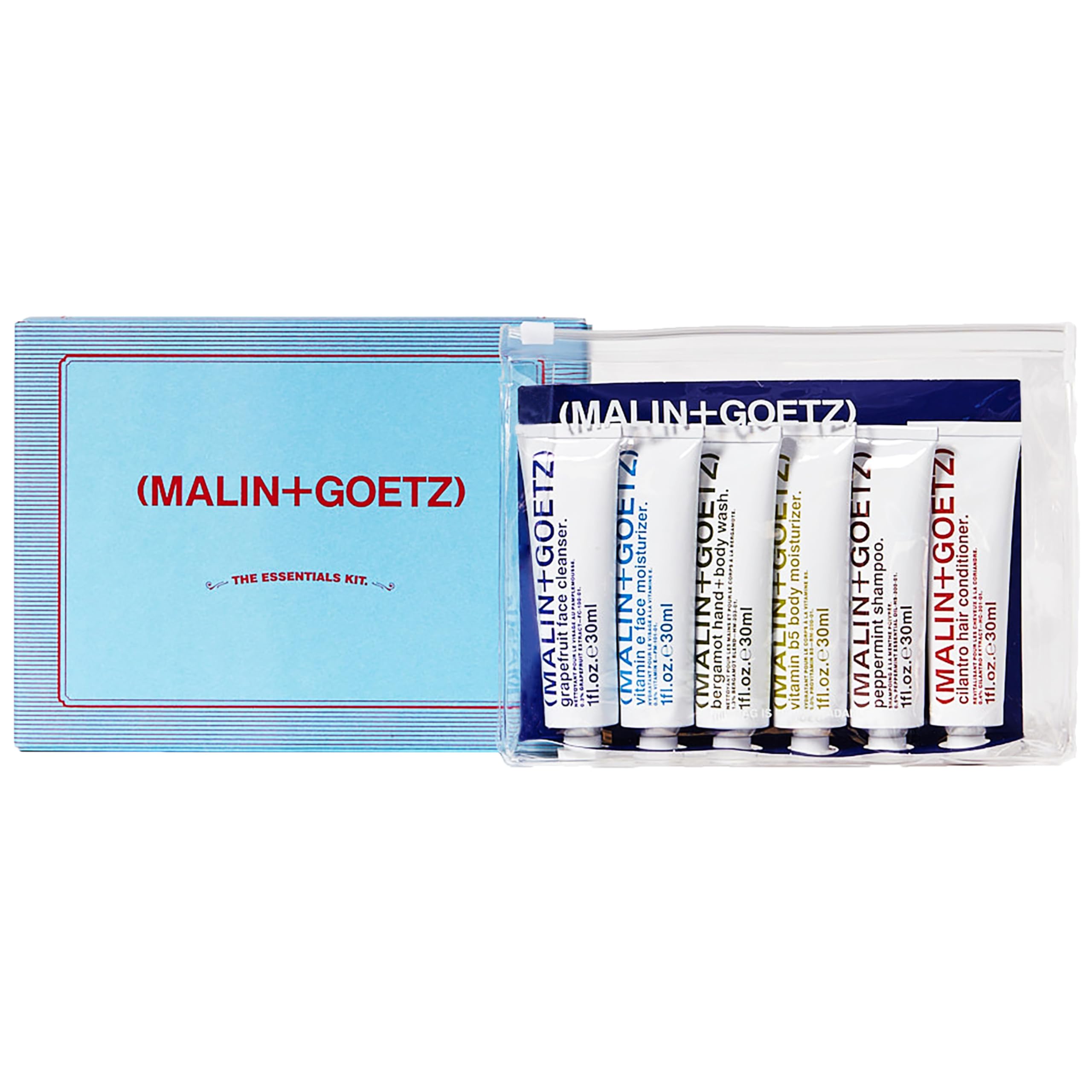 Malin + Goetz The Essentials Kit Holiday Edition – Travel & Gifting Skincare Set, Holiday Self-Care Set for Men & Women, Stocking Stuffer Skin Care Products for All Skin Types, Vegan & Cruelty Free