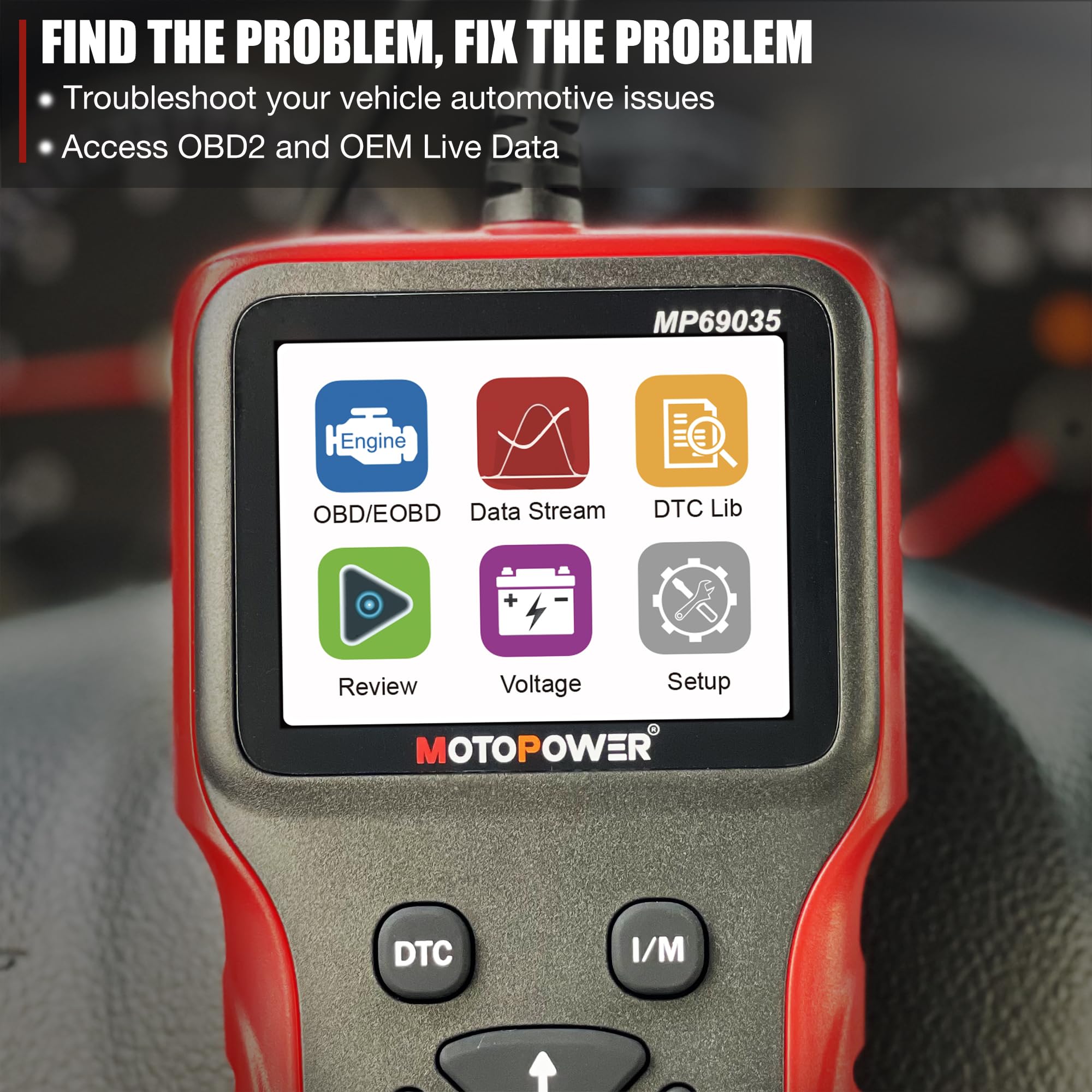 MOTOPOWER MP69035 OBD2 Scanner Universal Car Engine Fault Code Reader, CAN Diagnostic Scan Tool for All OBD II Protocol Cars