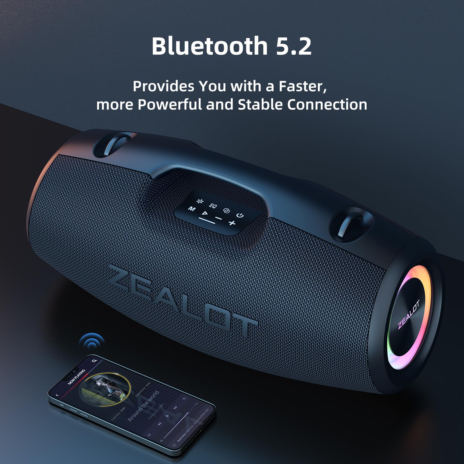 ZEALOT Bluetooth Speaker, Bluetooth Speaker,120W Portable Speaker with Booming Bass,IP67 Waterproof Speaker with LED Light, PowerBank,Bluetooth 5.2,Outdoor Speakers for Camping,Beach,Gifts