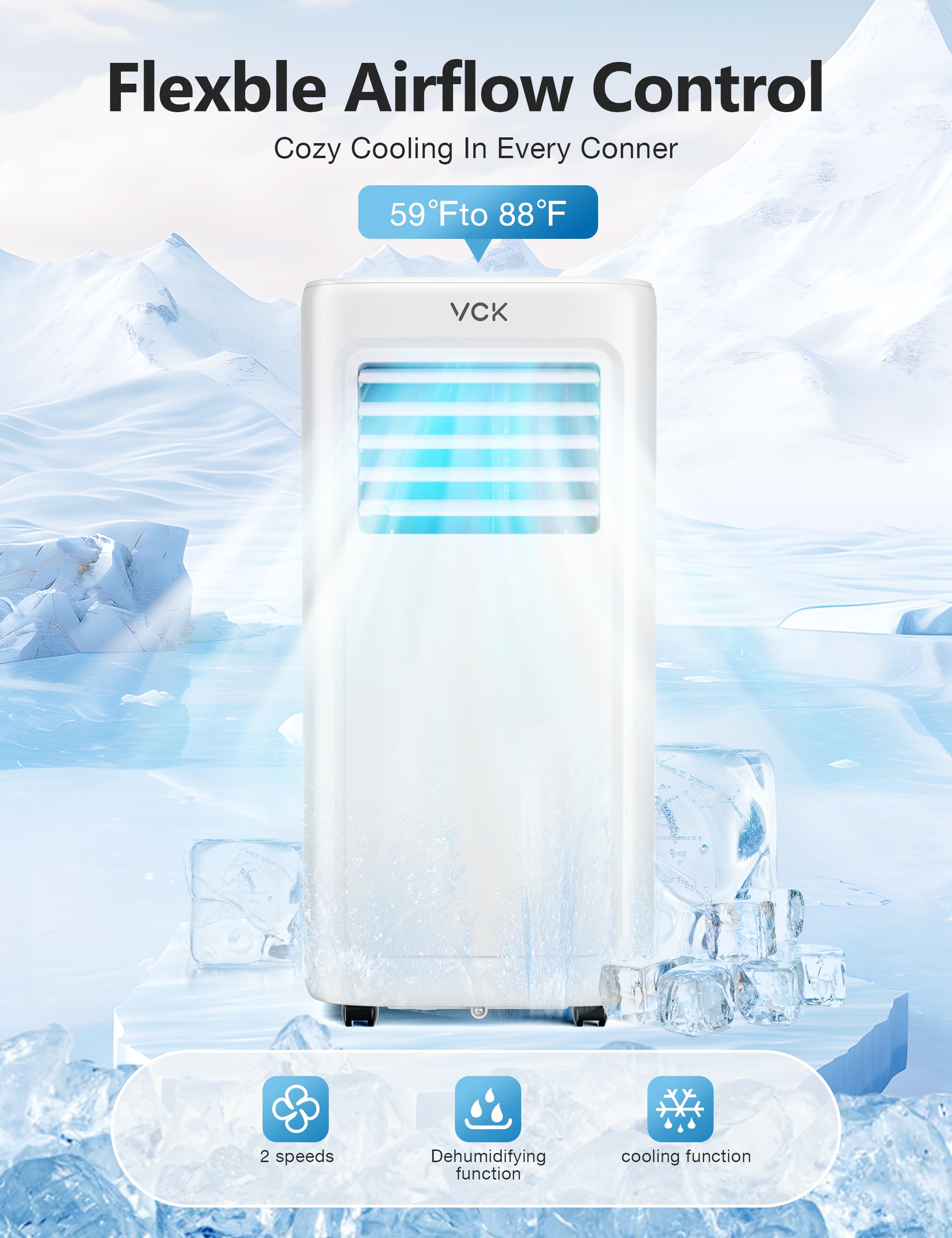 Space Heater,VCK 1500W 24" Portable Electric Heaters for Indoor Use,75° Oscillation,3 Modes,8H Timer, Quite PTC Ceramic Heating with Thermostat,Safety Protection,Remote for Office,Home Bedroom