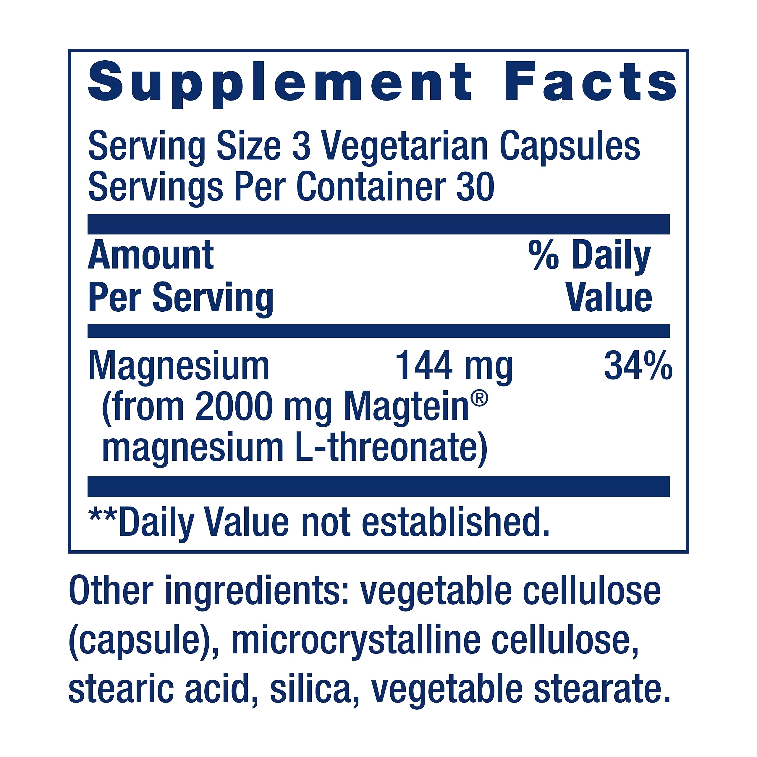 Life Extension Neuro-mag Magnesium L-threonate, Magtein, Magnesium Supplement, Brain Health, Memory & Attention, Gluten Free, Vegetarian, Non-GMO, 90 Vegetarian Capsules