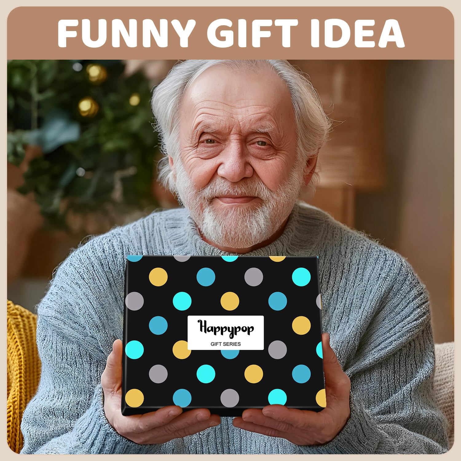 HAPPYPOP Birthday Gifts For Men - Father Day Gifts Socks, Gifts For Dad Husband Grandpa Grandparents, Gifts For Older Men Old People, Christmas Stocking Stuffers