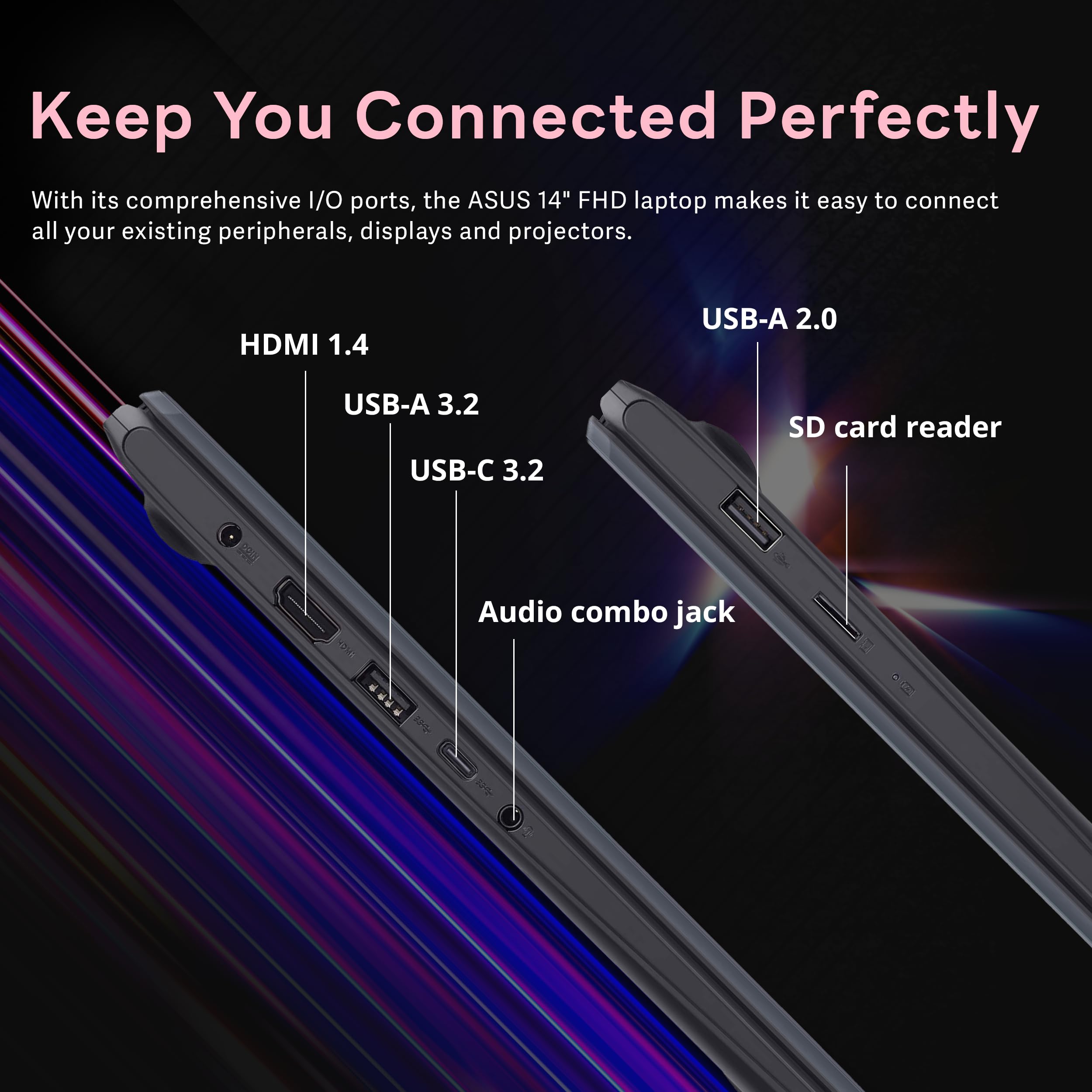 ASUS 14" FHD Laptop, Intel Pentium N6000 Processor, 4GB RAM, 224GB Storage(64GB eMMC+160GB Docking Station Set), Intel UHD Graphics, Webcam, Bluetooth, Win 11, Star Black