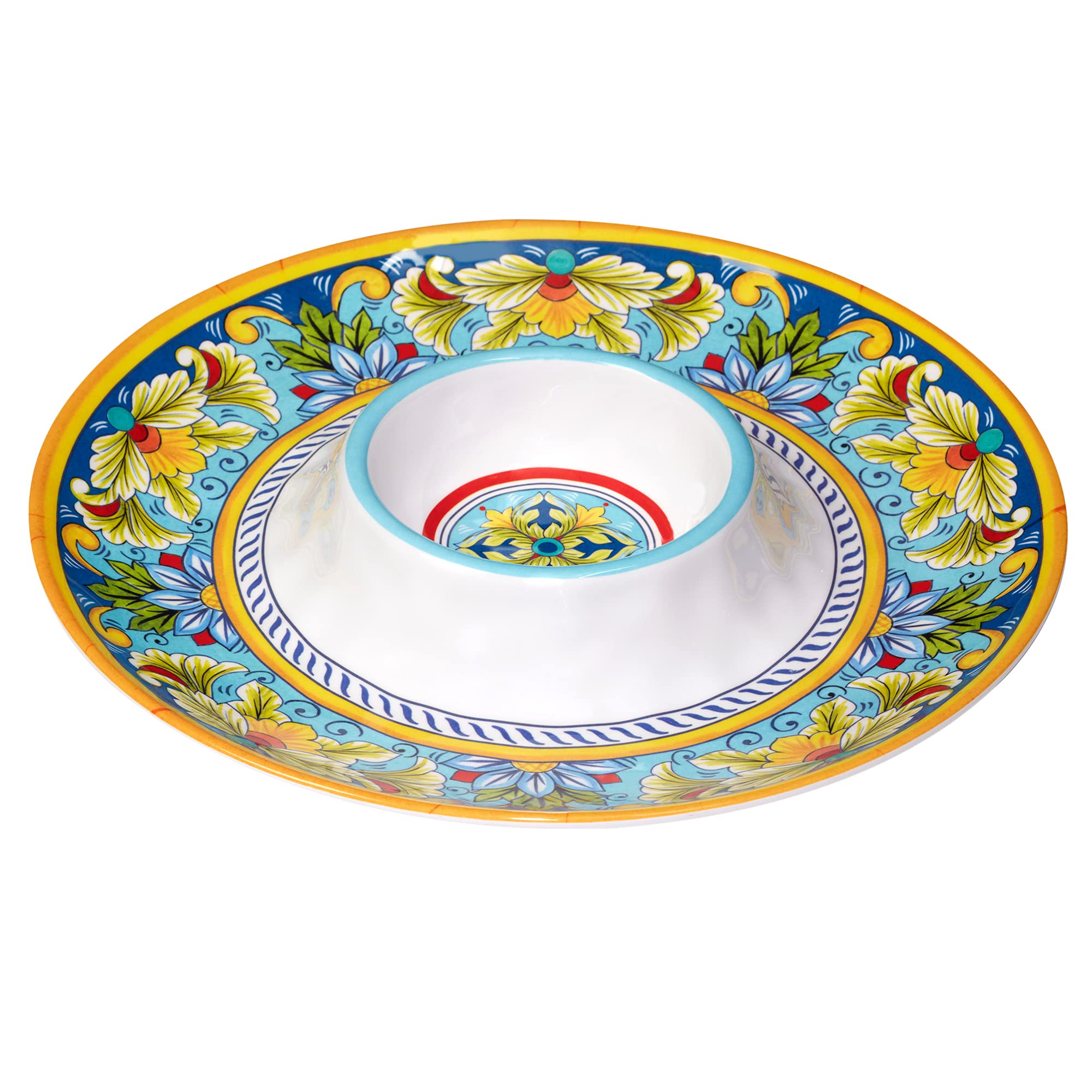 Certified International Palermo Melamine Hostess Servware Set, Multicolor, Large, 3 Piece