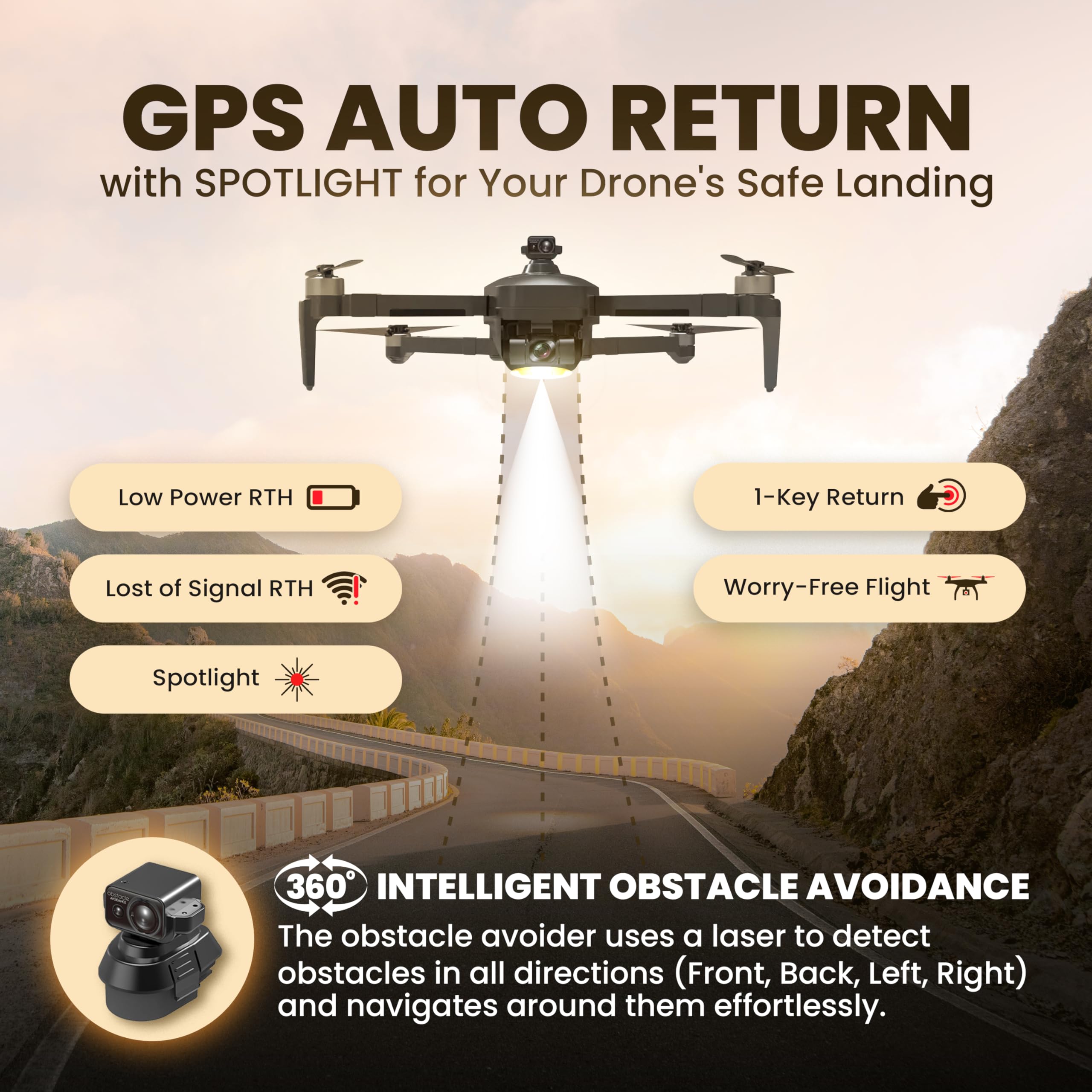 Drone X Pro LIMITLESS 4S Camera Drone for Adults - GPS 4K UHD Drones with Obstacle Avoidance - 3-Axis Gimbal - Auto Return and Follow Mode - Long Flight Time & Control Range - Live Video