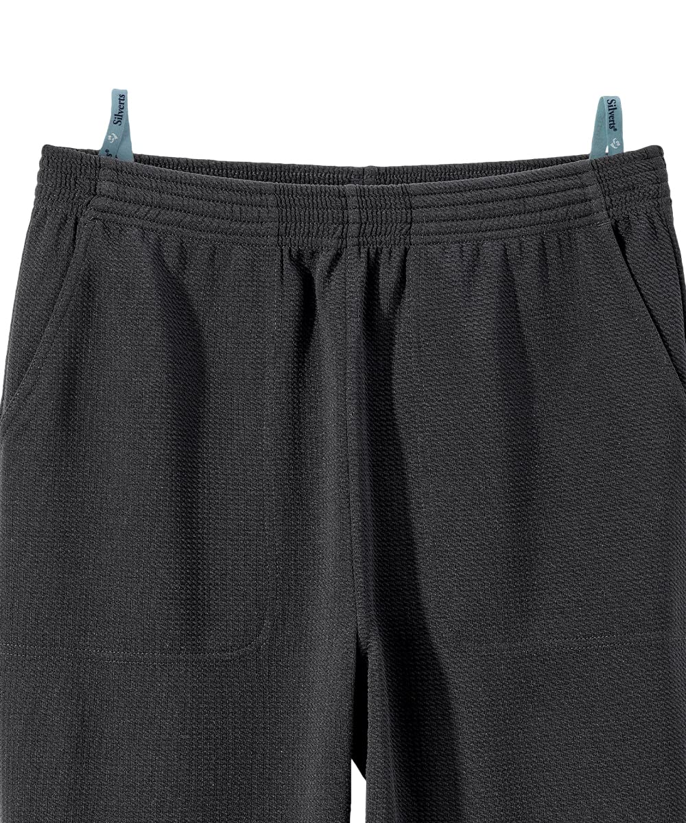 Women’s Pull-On Adaptive Elastic-Waist Textured Pant - Black MED
