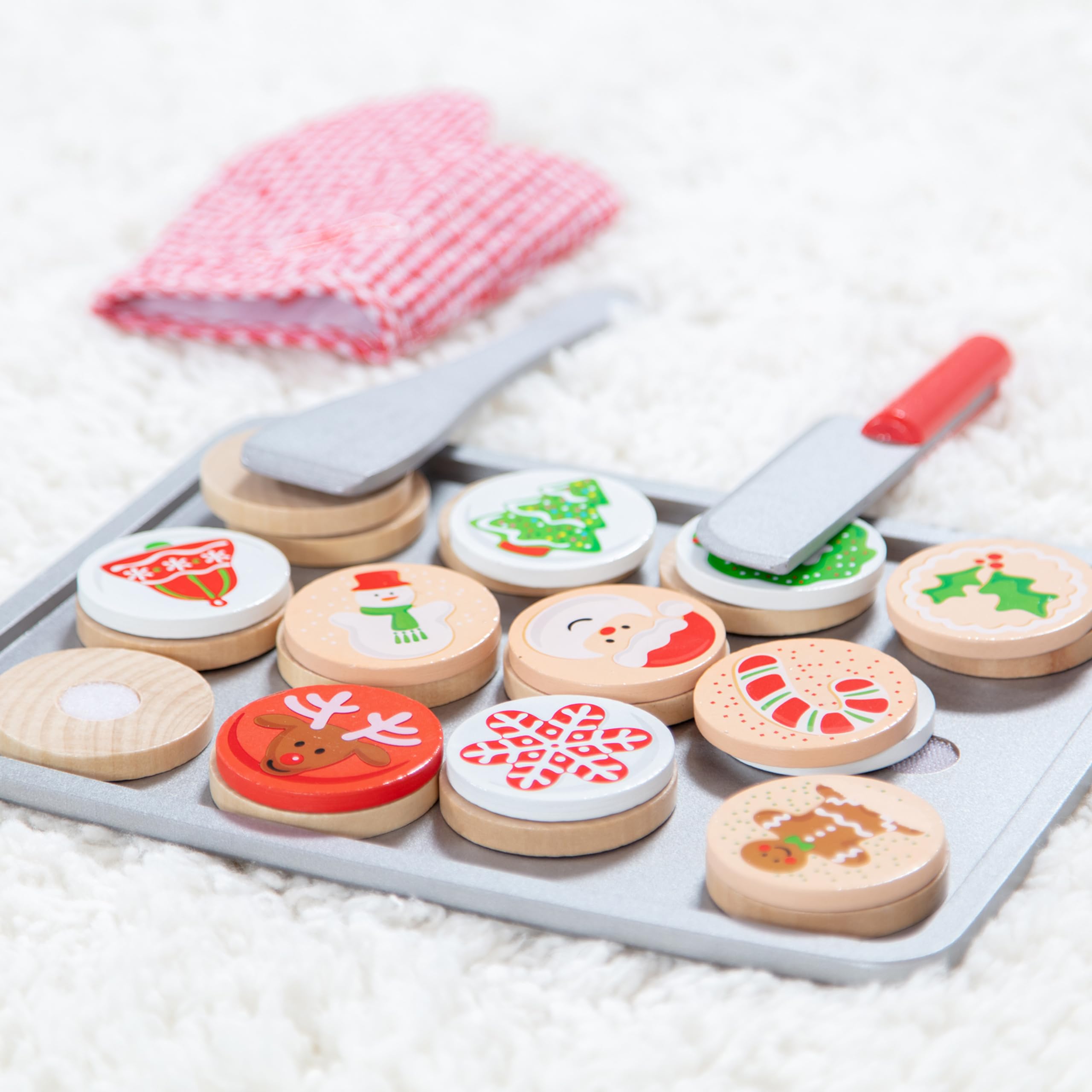 Melissa & Doug Slice and Bake Wooden Christmas Cookie Play Food Set