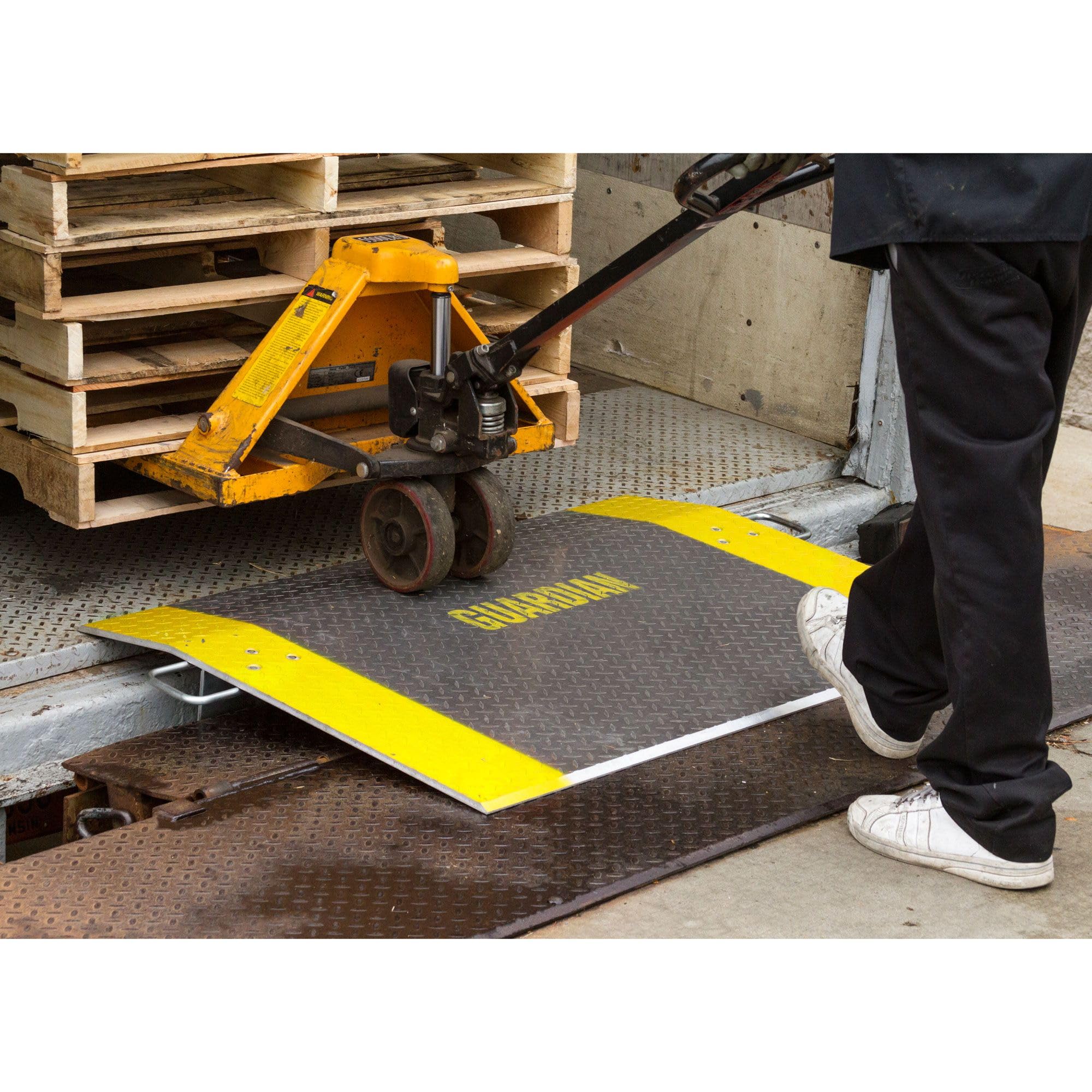 Guardian Aluminum Dock Plate with Carrying Handles for Pallet Jacks, Hand Carts, Material Handling, 36" x 48" 3,500 lb. Capacity