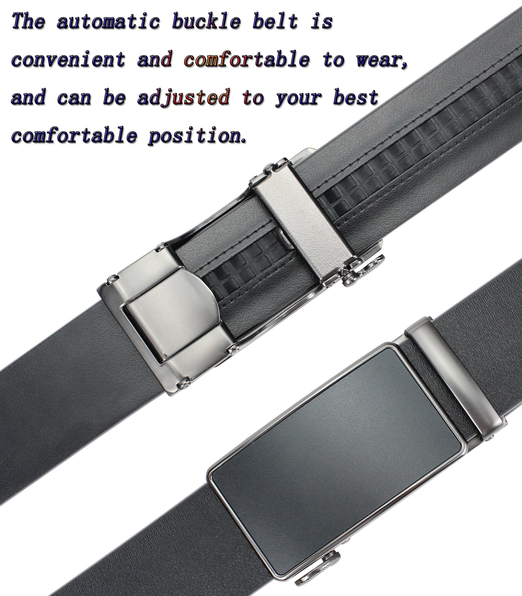 Bullko Ratchet Belt for Men - Mens Belt Leather 1 3/8" for Casual Jeans - Micro Adjustable Belt Fit Everywhere, 36