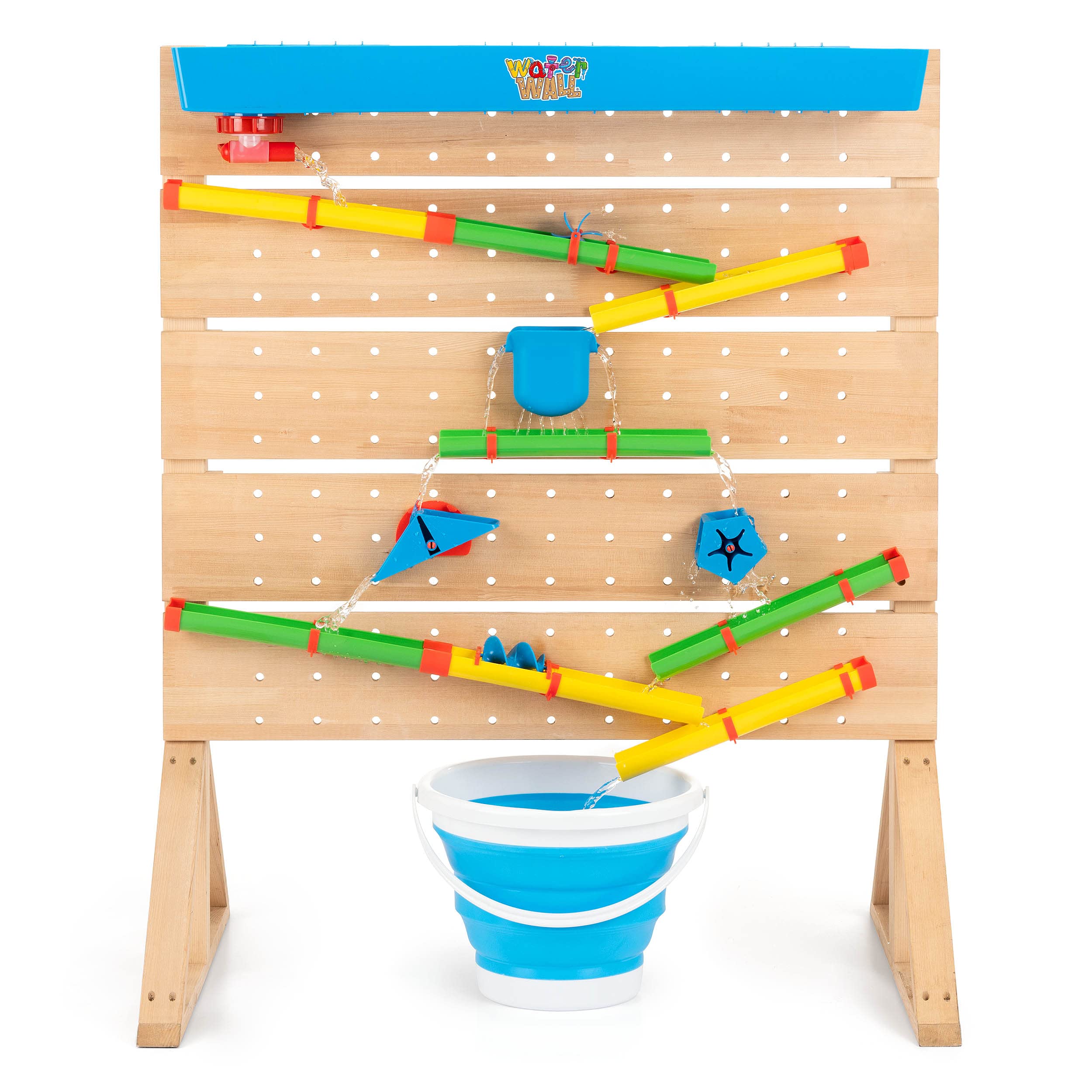 Board Masters Waterwall Sensory Water Table | Wooden Waterfall Play Table with 27 Accessories | Educational Toy for Kids Ages 3+