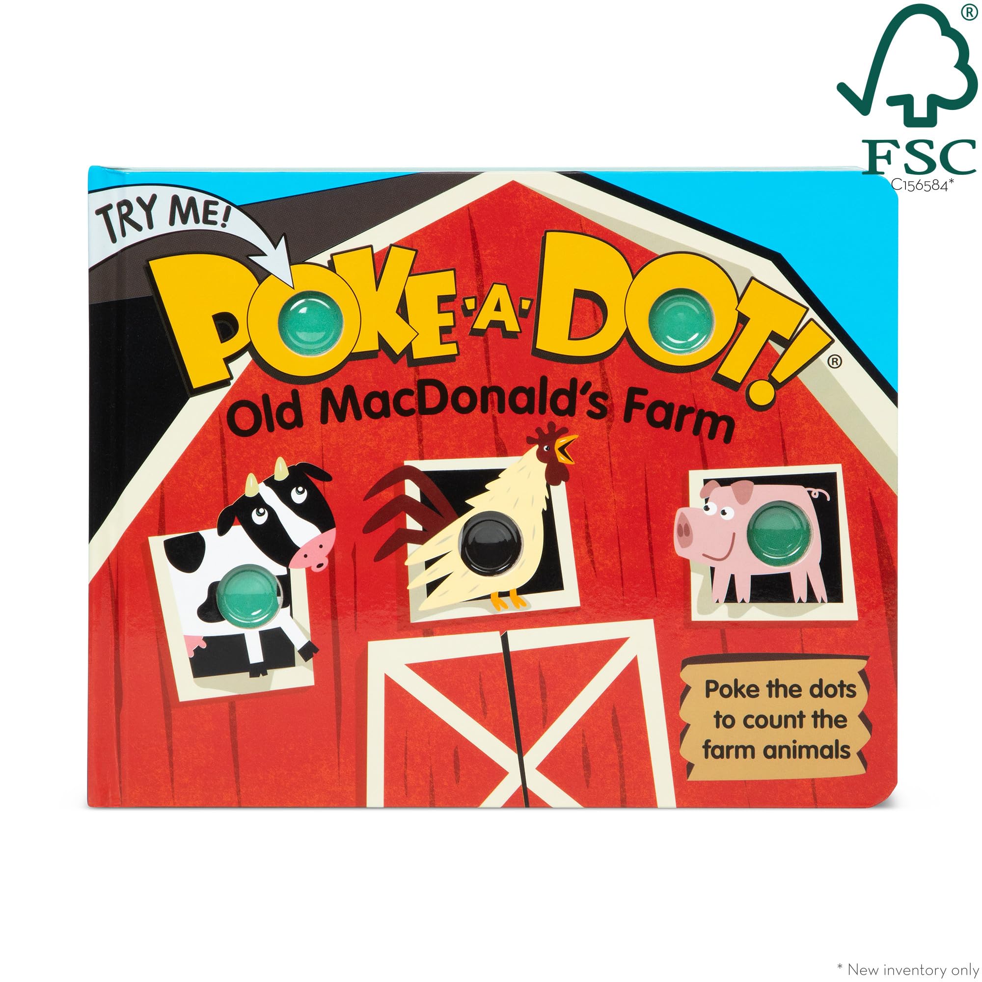 Melissa & Doug Children's Book - Poke-a-Dot: Old MacDonald’s Farm (Board Book with Buttons to Pop) - FSC Certified