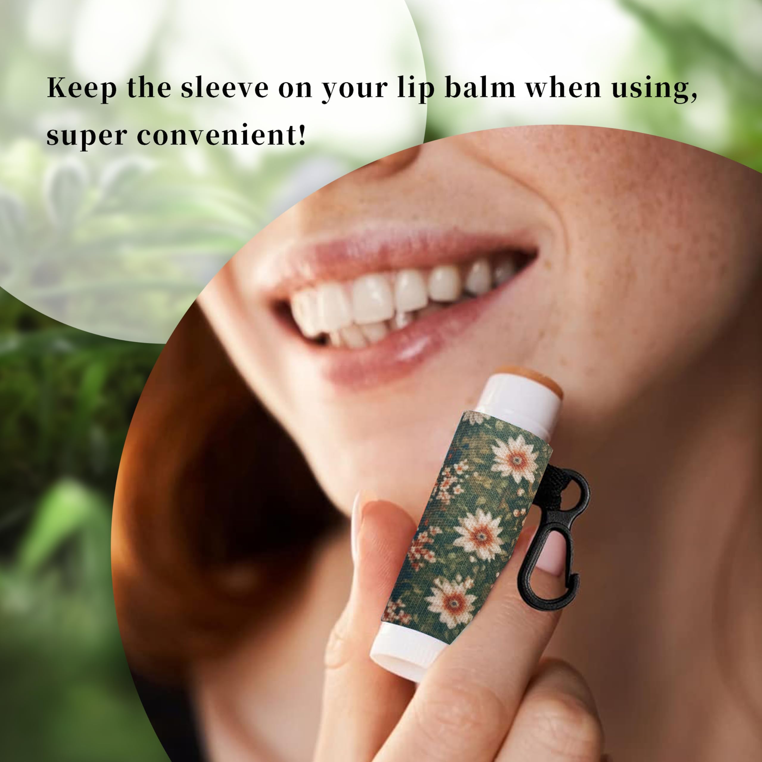 BESTOCEAN 6 chapstick holder，chapstick holder key chain，lip balm holder，chapstick keychain holder，lip balm holder keychain (flower)