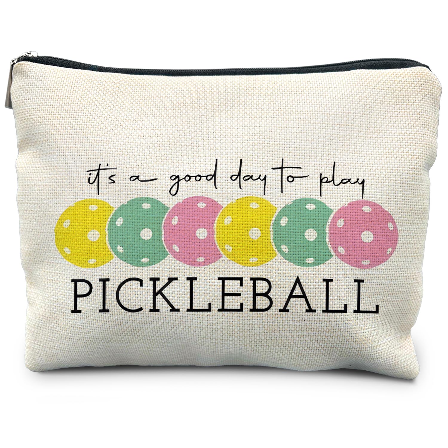 RYYCDOI Pickleball Gifts for Women, Colorful Pickleball Makeup Bag for Women, It's a Good Day to Play Pickleball Cosmetic Bag Toiletry Bag, Gifts for Pickleball Lovers, Pickleball Stuff