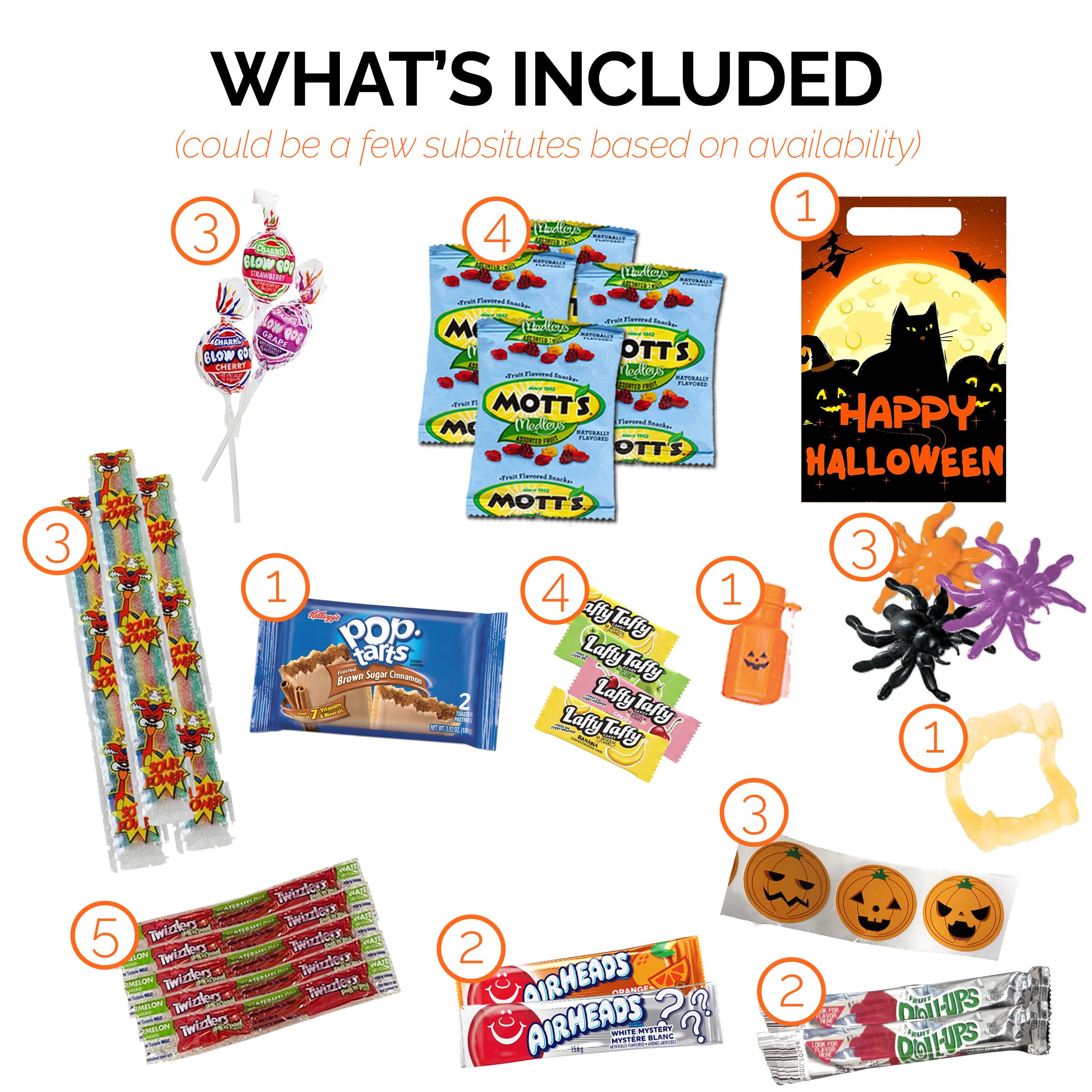 Halloween Care Package Snack box (45) Candy Snacks Assortment Trick or Treat Cookies Food Bars Toys Variety Gift Pack Box Bundle Mixed Bulk Sampler for Children Kids Boys Girls College Students Office