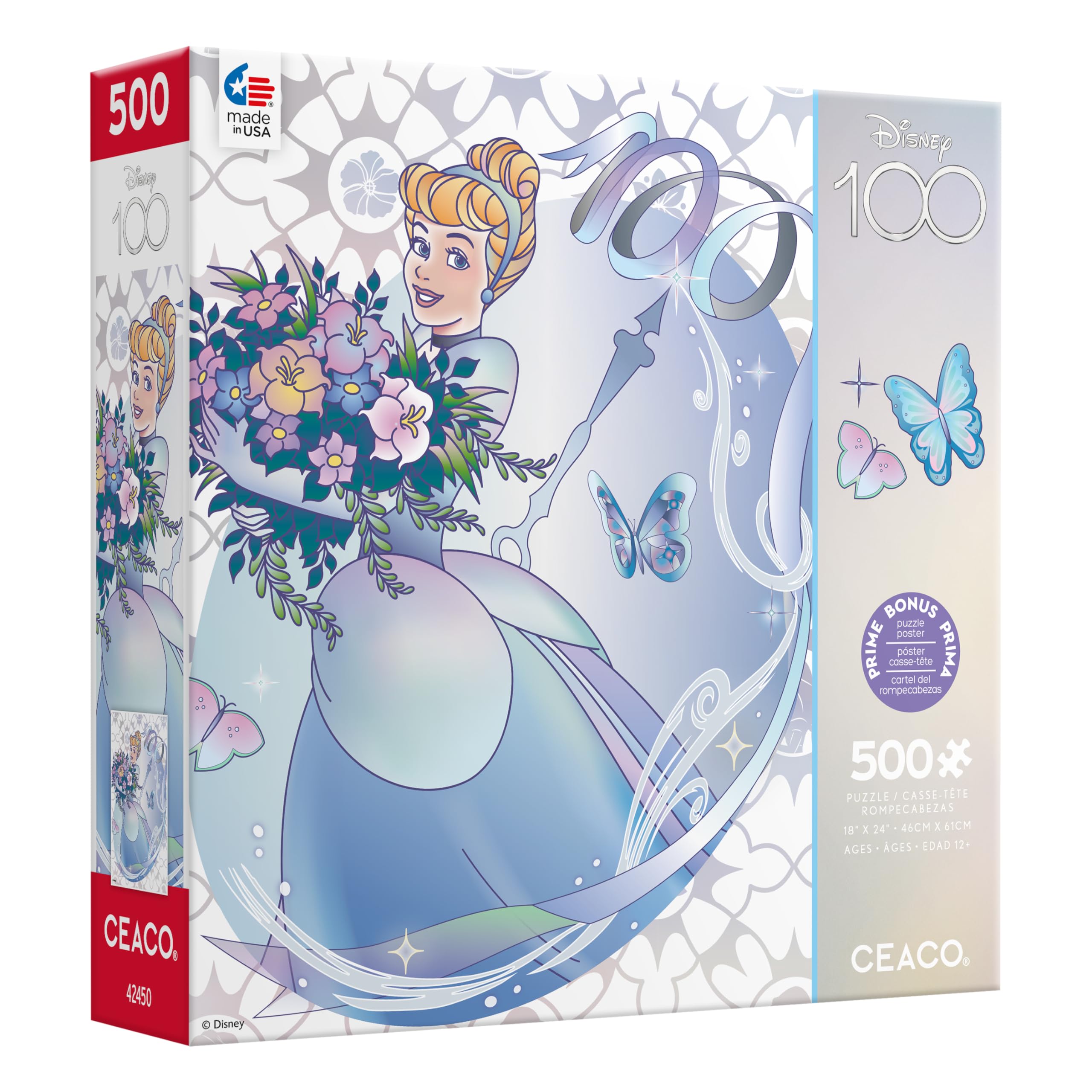 Ceaco - Disney's 100th Anniversary - Platinum Princess Cinderella - 500 Piece Jigsaw Puzzle