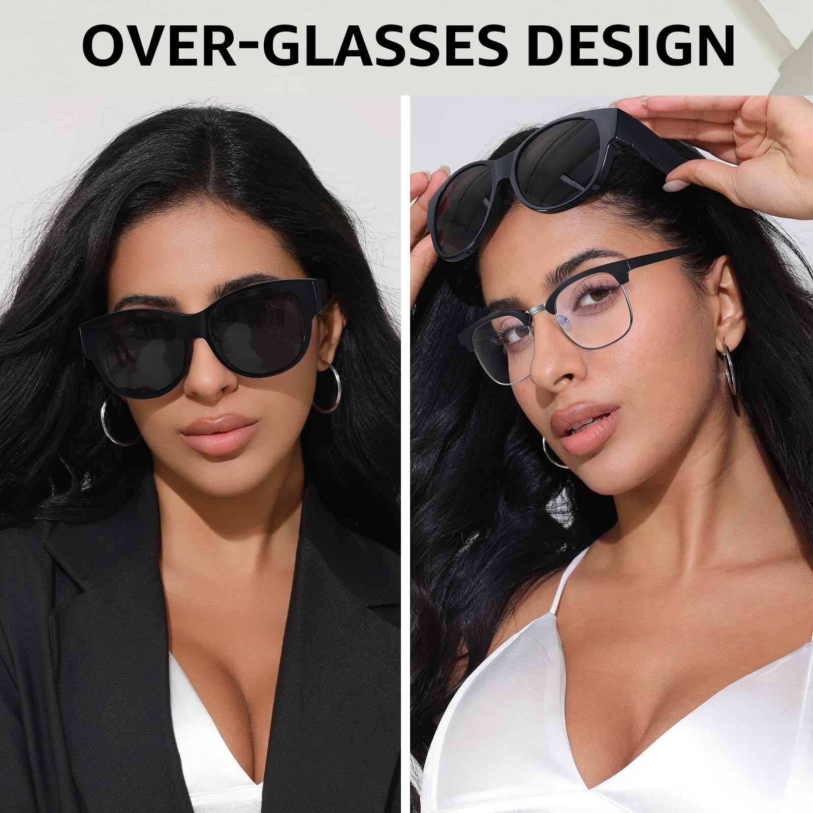 TJUTR Oversized Fit Over Sunglasses for Women Trendy Polarized Sun Glasses Over Prescription Glasses with UV400 Protection