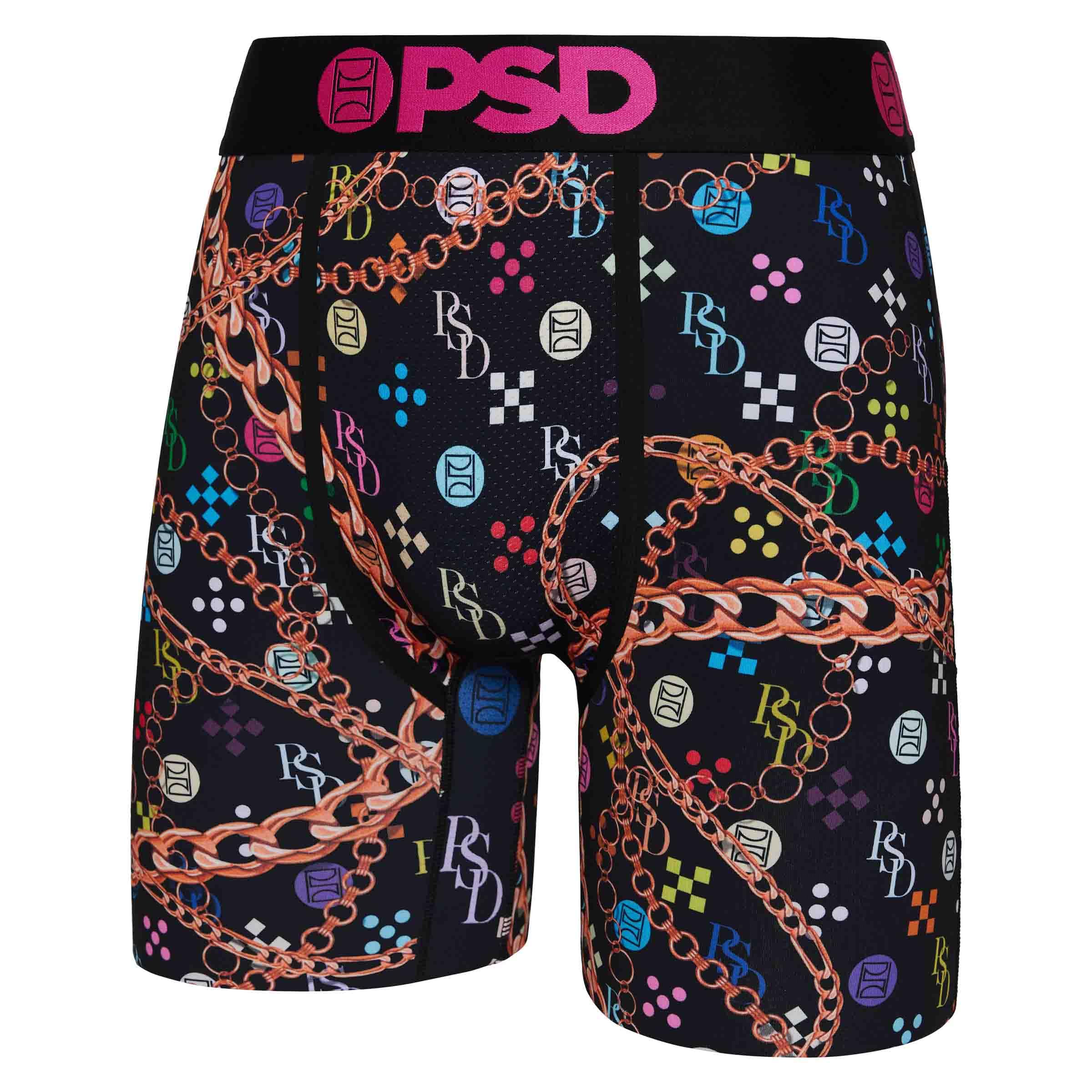 PSD Men's Monogram Luxe 3-Pack Boxer Briefs, Multi, XL