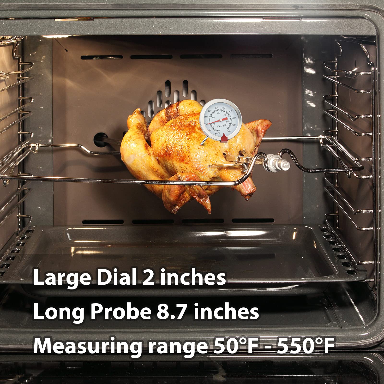 Candy Thermometer Cooking Thermometer with Instant Read Dial Meat Thermometer for Cooking Candy Deep Fry Oven by AikTryee