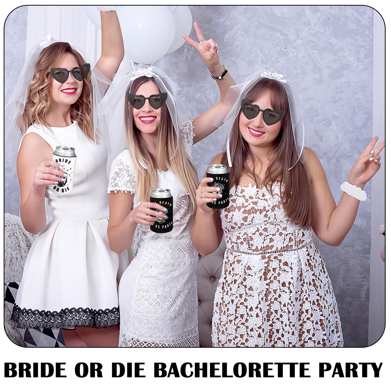 Norme Bride or Die Bachelorette Party Decor Till Death Do Us Party Gift Set with Scrunchies Cosmetic Bag Sunglasses(28 Pcs)