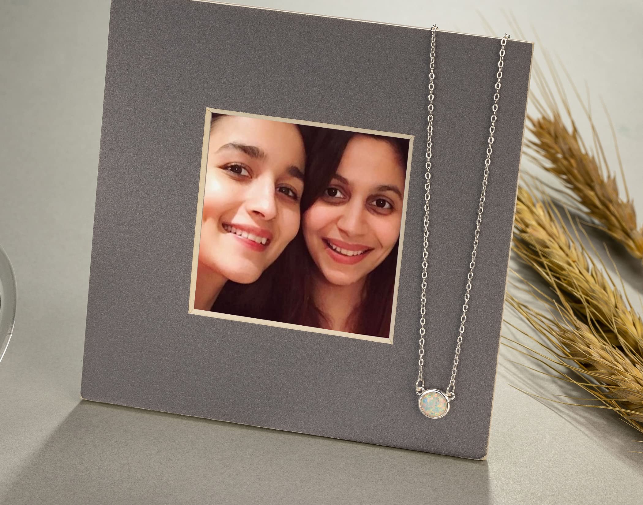 RareLove Sister in Law Christmas Gifts,Gifts for Sister in Law,To My Bonus Sister 925 Sterling Silver White Opal Necklace for Unbiological Sister Gift,Wedding,Thank You,Bridesmaid,Bridal Shower Gift