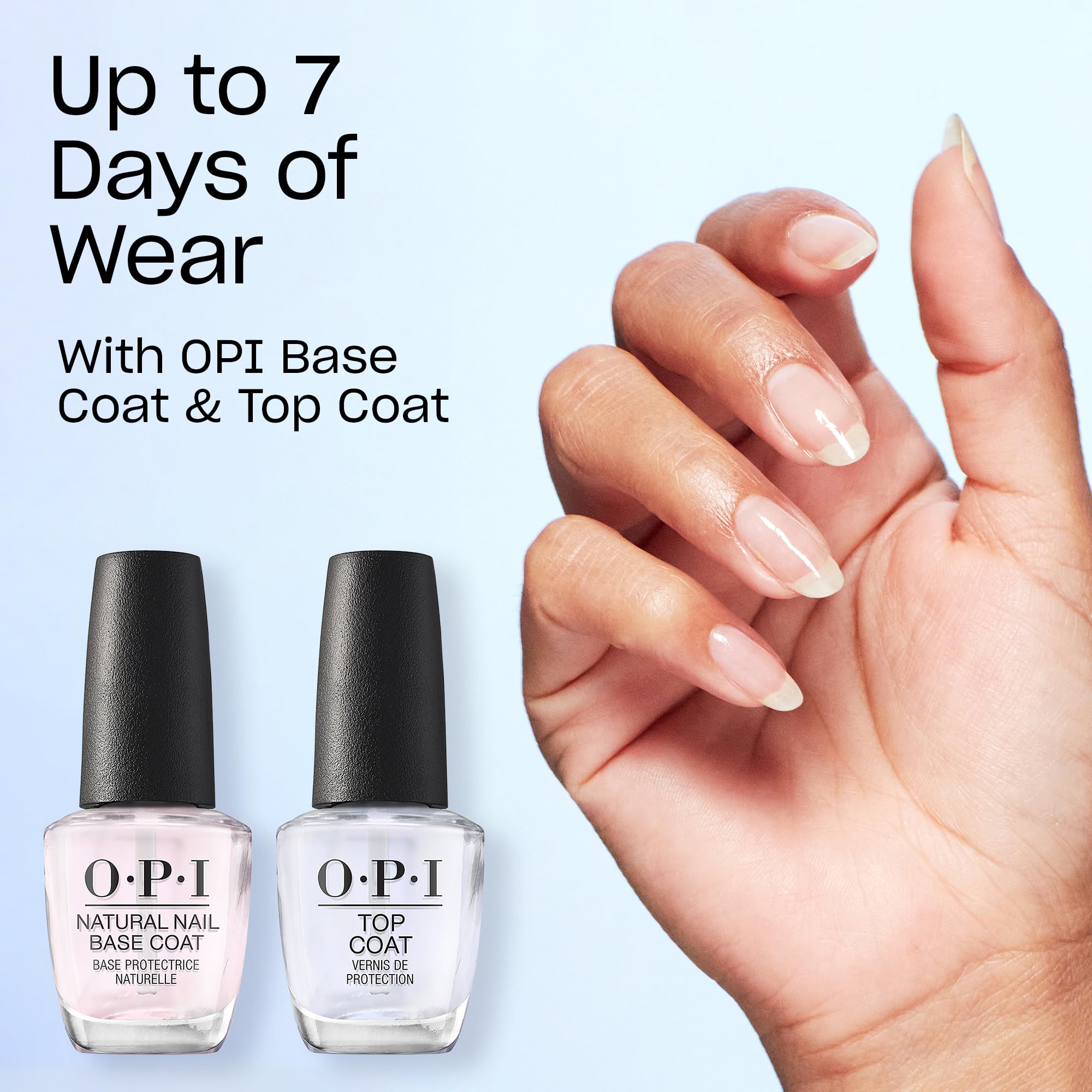 OPI Nail Lacquer Nail Polish | Sheer Light Nude Pink Crème Chip Resistant Nail Polish | Vegan, Fast Drying, Streak Free