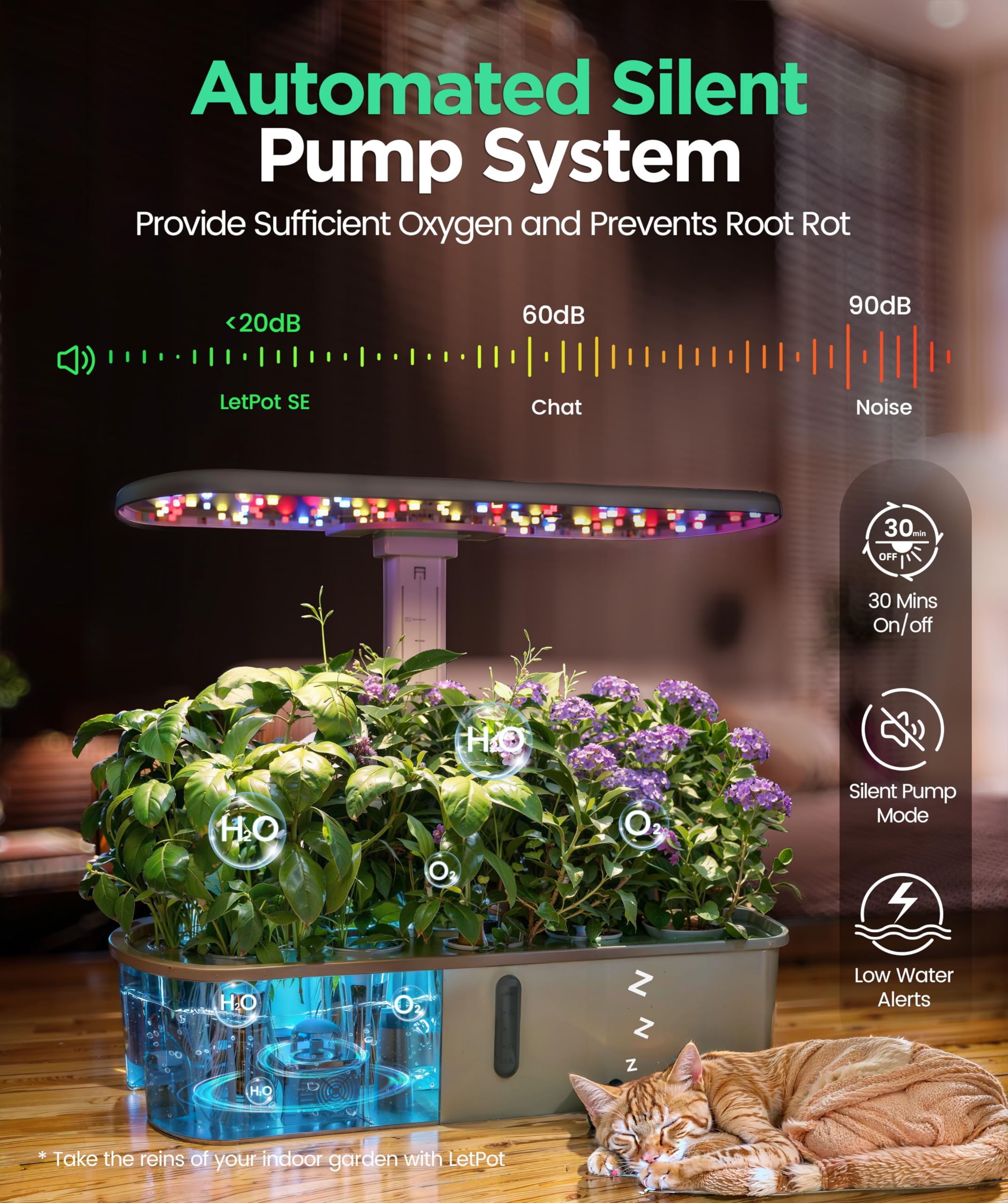 LETPOT LPH-Air Hydroponics Growing System Kits, APP & WiFi Controlled Smart Indoor Garden with 24W Grow Light Full Spectrum, 10 Pods Planter Indoor Gardening for Gifts, Kitchen, Vegetable