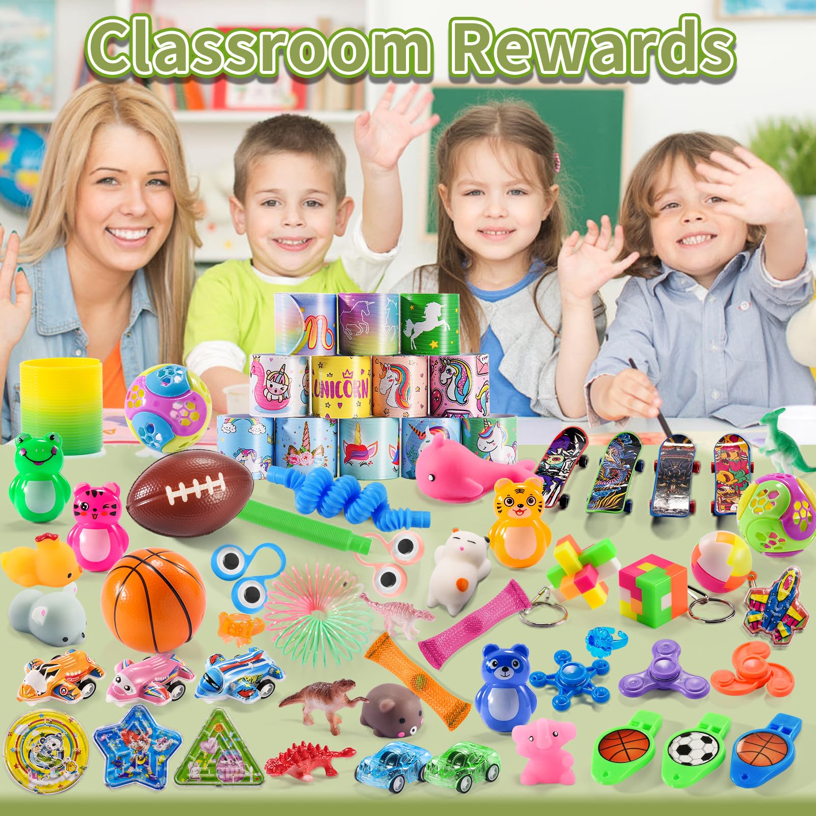 Yutin 200 PCS Party Favors for Kids 8-12, Treasure Prize Box Toys for Kids Classroom Rewards, Goodie Bag Stuffers Pinata Fillers, Small Bulk Toys for Birthday Gift Bag 4-8