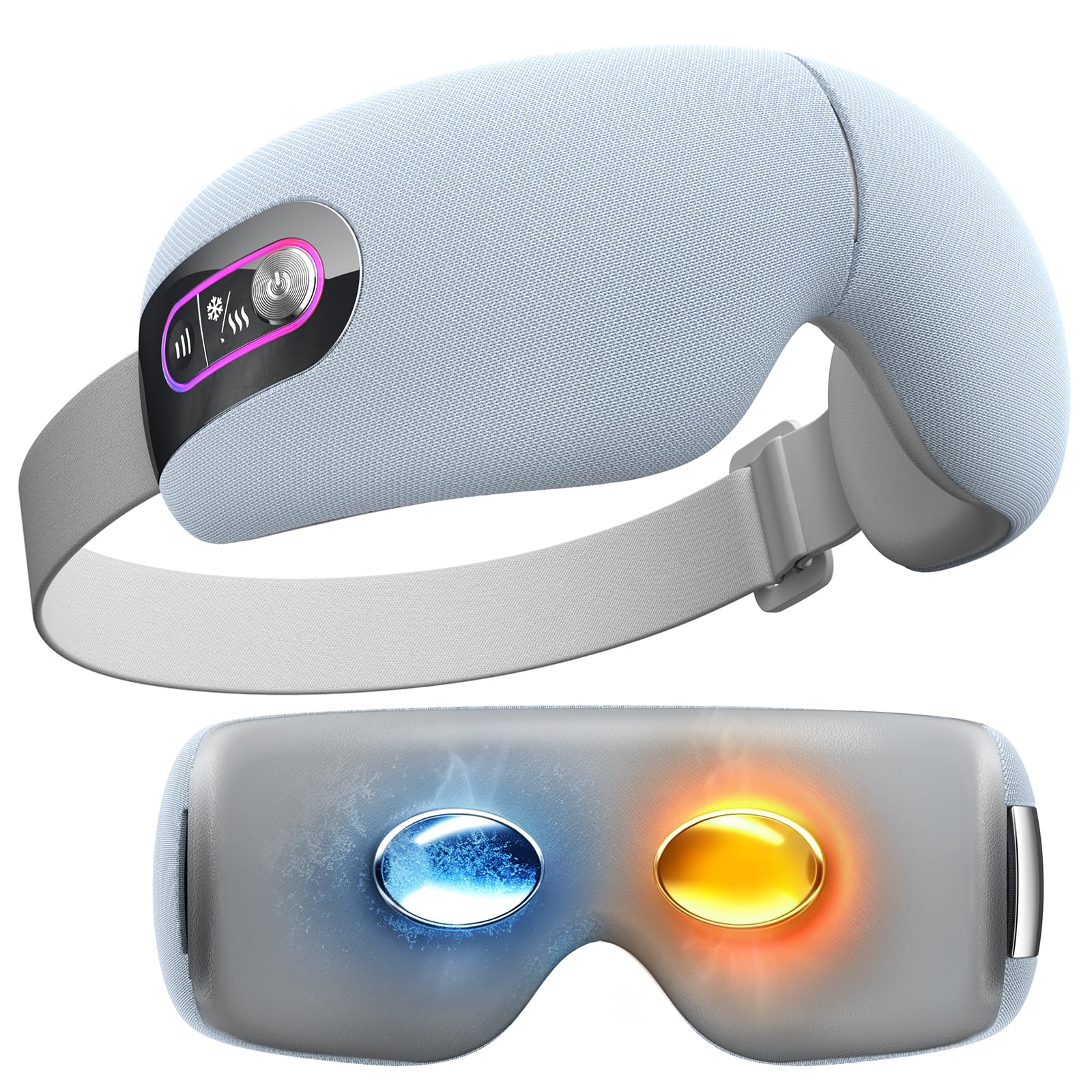 BOB AND BRAD EYEFLOW Eye Massager with Chip Cooling & Heating, FSA Eligible & HSA Heated Eye Mask, Air Compression for Puffiness, Dark Circles, Dry Eyes, Screen Fatigue, Gifts for Women & Men