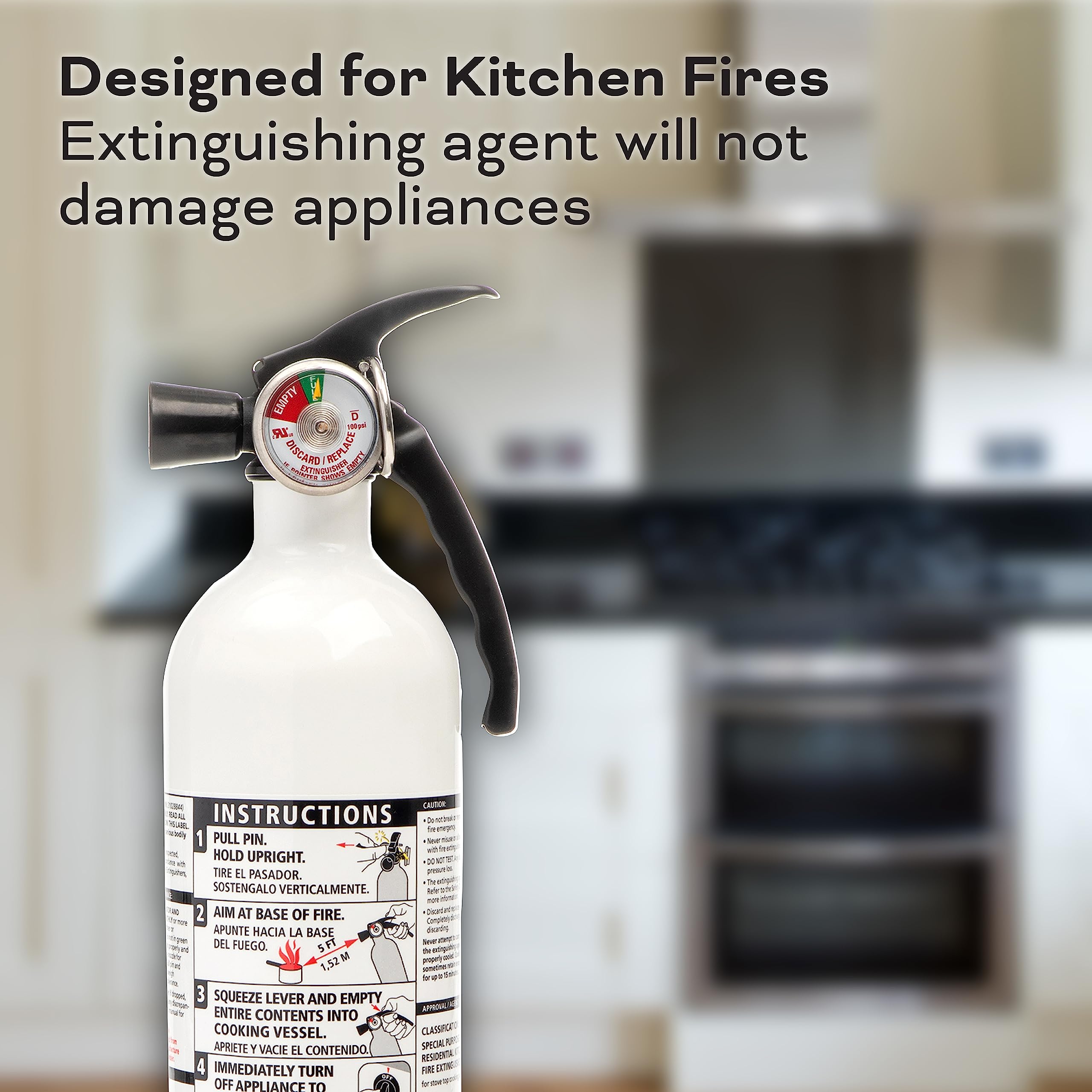 Kidde Kitchen Fire Extinguishers for Home & Office Use, 2 Pack: One 1-A:10-B:C and One Specialty Kitchen Extinguisher, Wall Mount & Strap Brackets Included