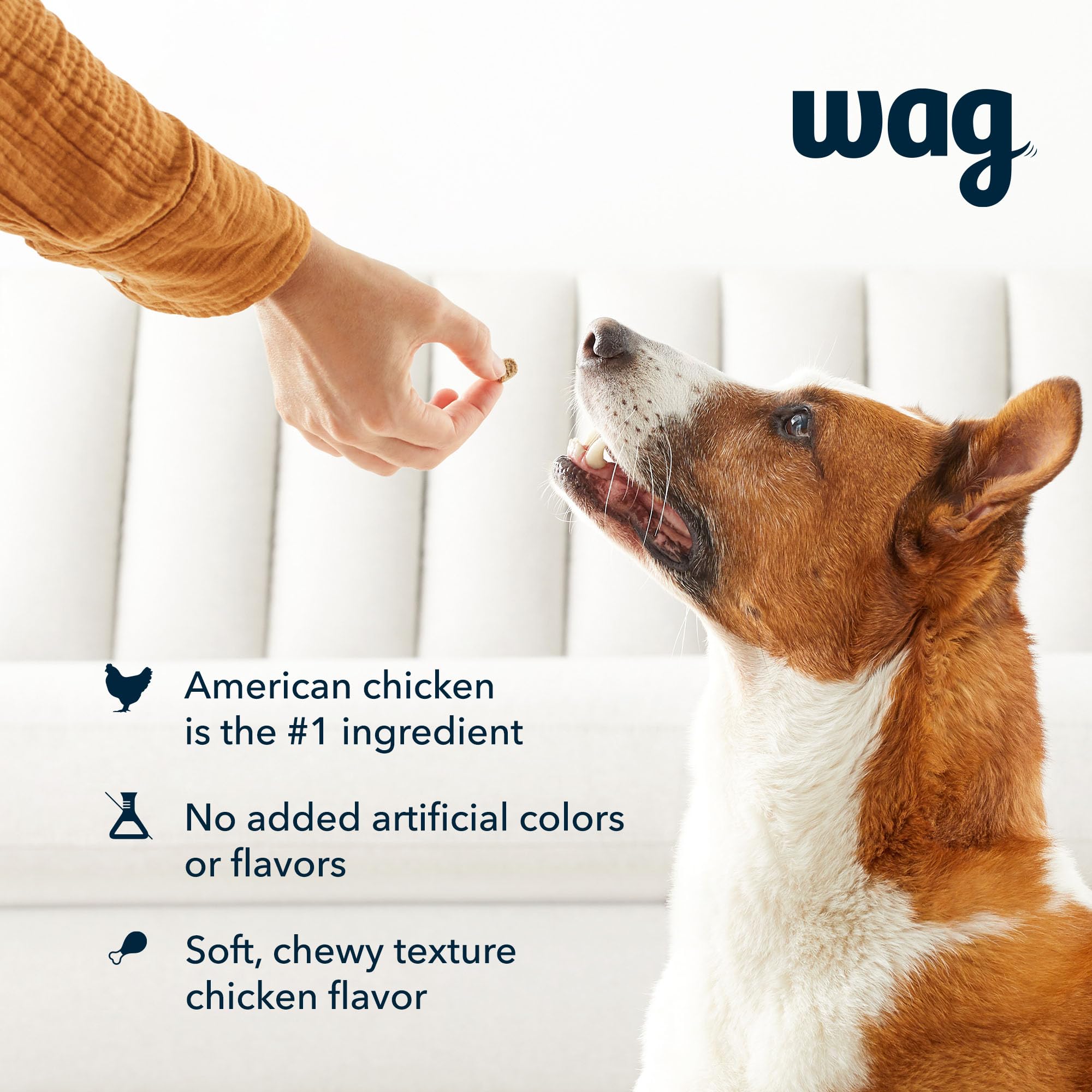 Amazon Brand – Wag Chicken Flavor Hip & Joint Training Treats for Dogs, 2 lb. Bag (32 oz)