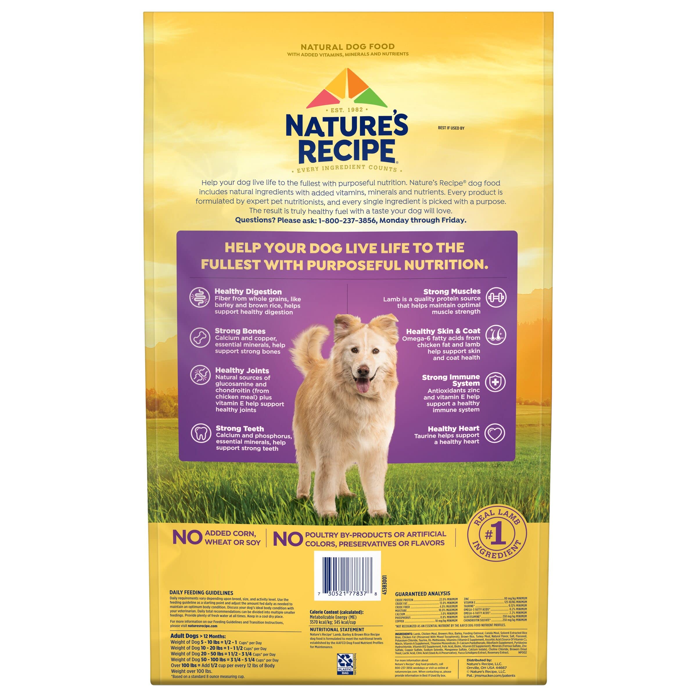 Nature′s Recipe Lamb, Barley & Brown Rice Recipe Dry Dog Food, 24 lb. Bag