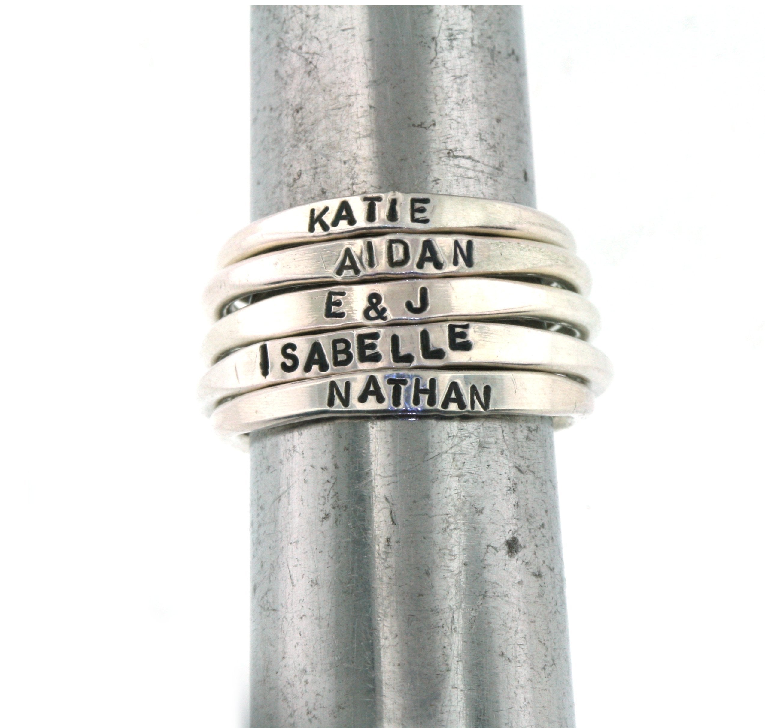 Teeny Tiny Stacking Sterling Silver Ring By Hannah Design Personalized Ring