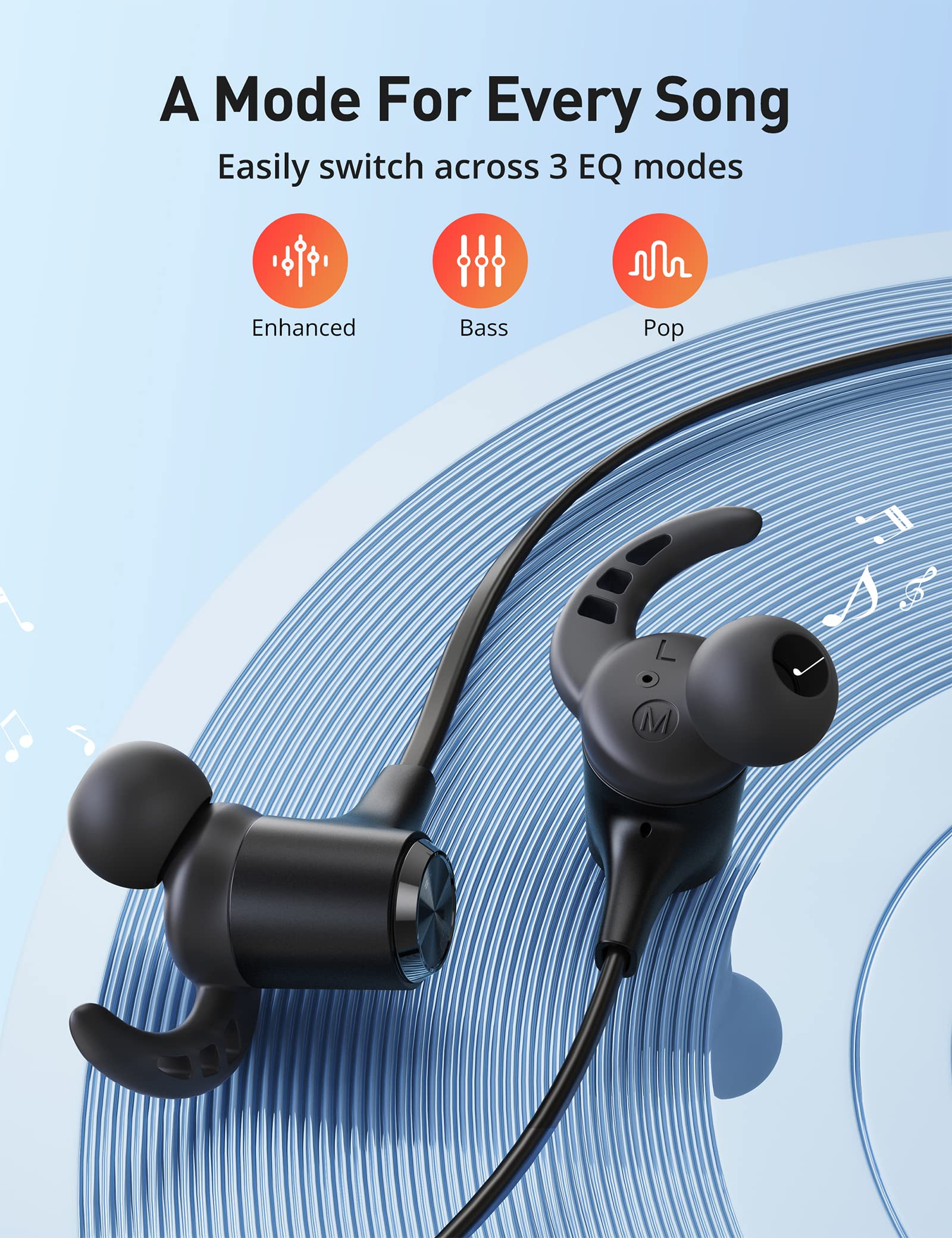 Gsoemon Bluetooth Headphones, Bluetooth 5.2 Stereo aptX Wireless Earbuds Bass Magnetic Neckband IPX7 Waterproof Bluetooth Earbuds Bulit-in Mic with 16H Playtime, Lightweight Earphones for Sport