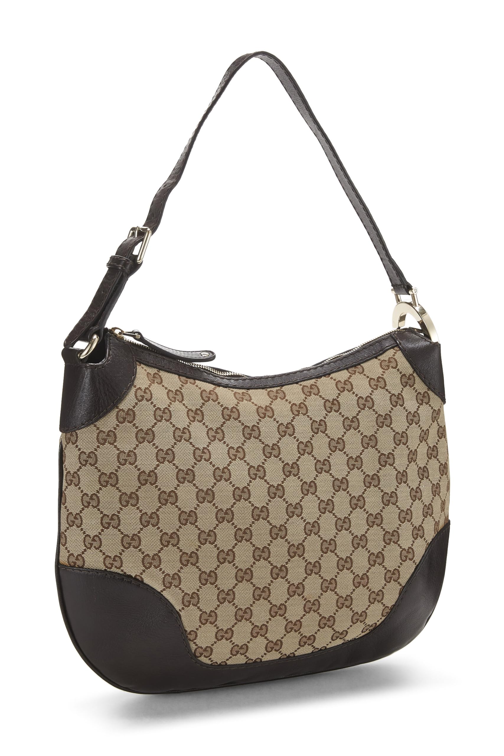 Gucci, Pre-Loved Original GG Canvas Charlotte Hobo, Brown