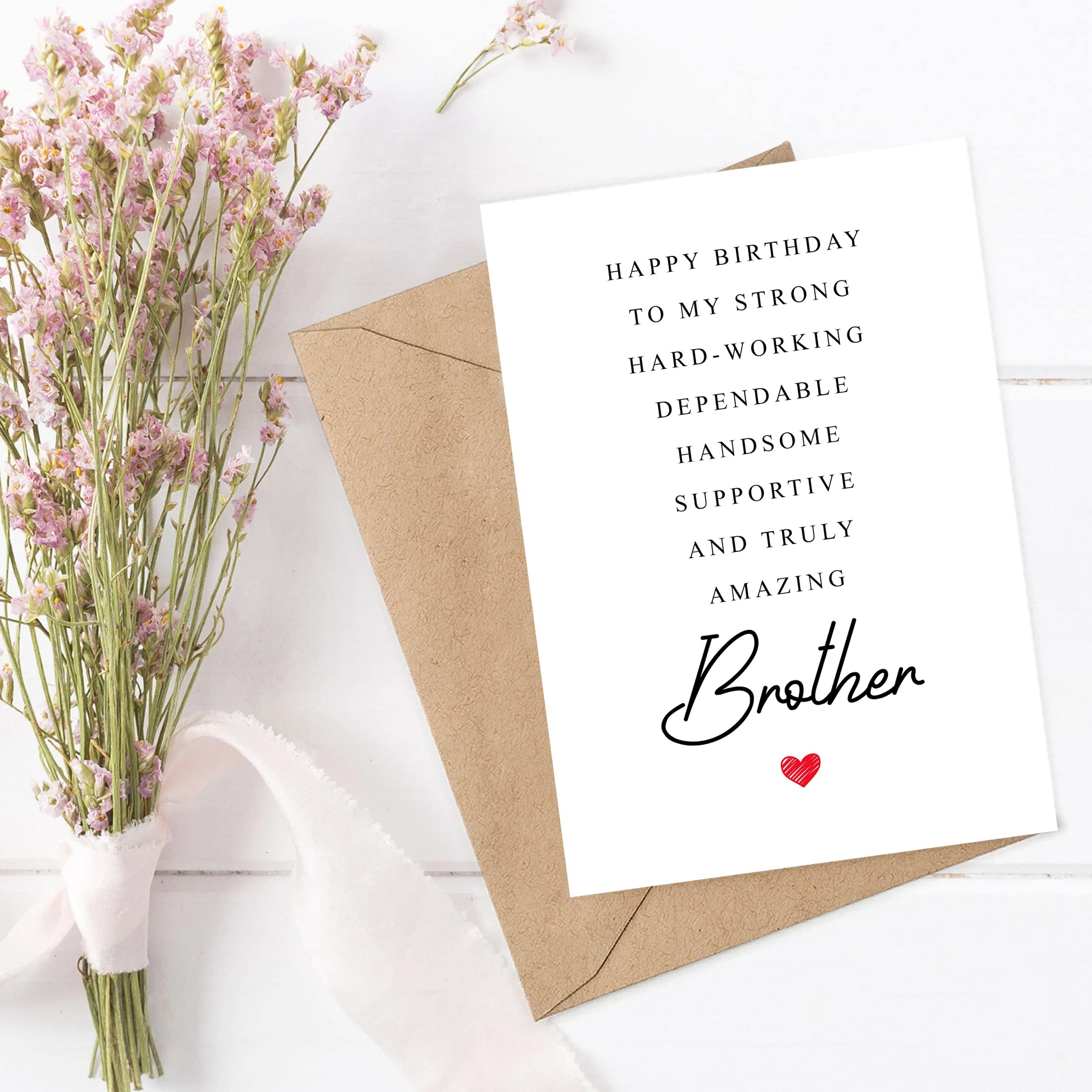 Brother Birthday Card Poem - Birthday Card For Brother - Amazing Gift Special For Brother Birthday - From Sister, Dad, Mom - Cute Birthday Card