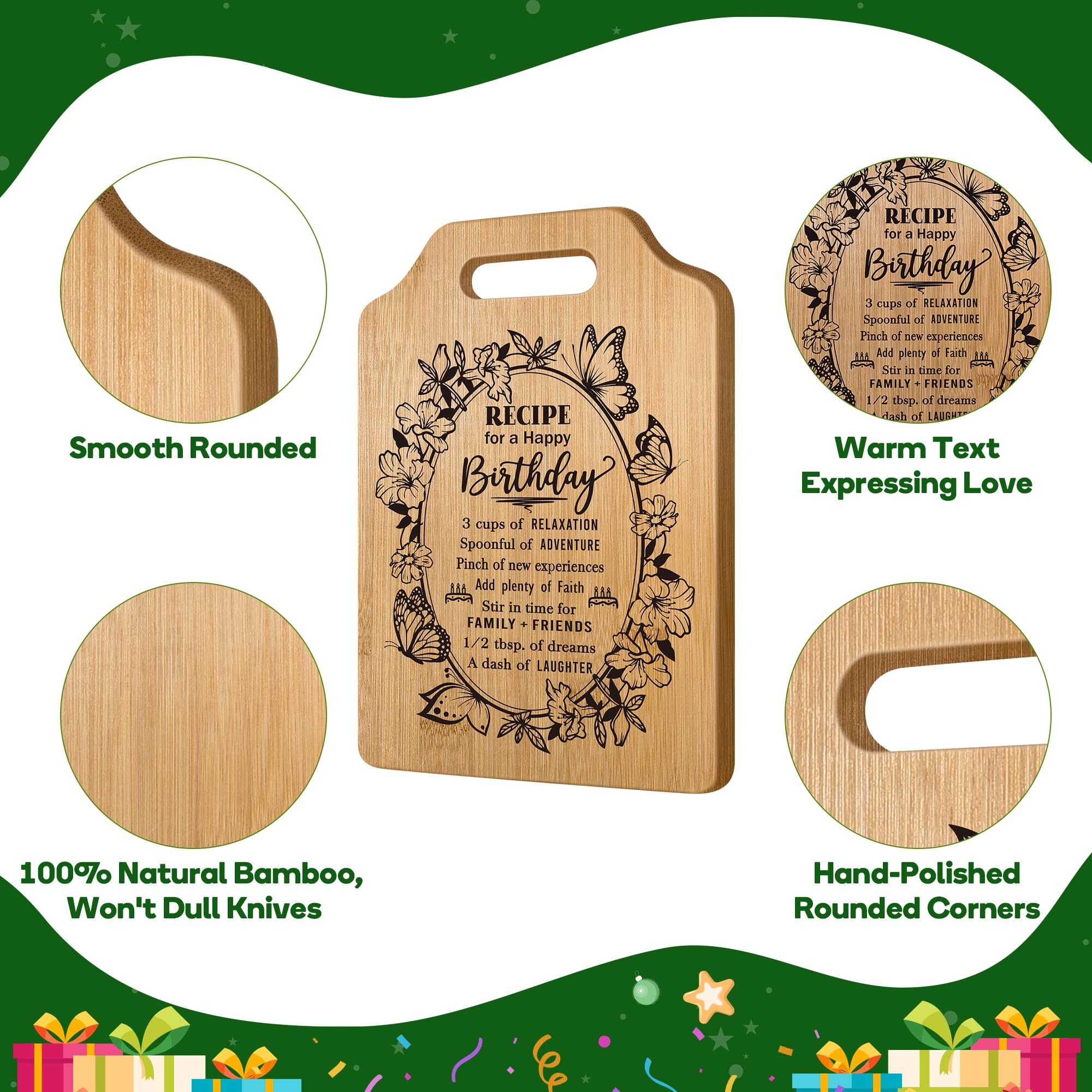 Birthday Gifts for Women Men, Birthday Gift Ideas Party Decoration for Her Him, Years Old Birthday Gifts, Birthday Gift Baskets for Boyfriend Girlfriend Best Friend, Happy Birthday Cutting Board Gifts