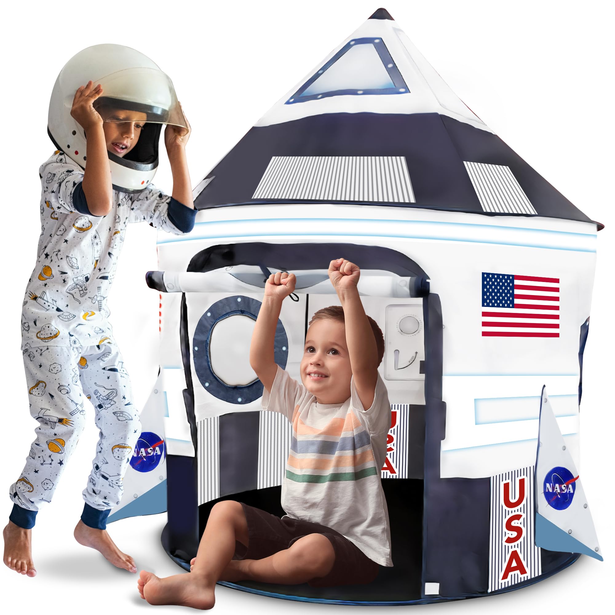 Kids Tent Indoor Pop up Play Tent for Kids, Outer Space Party Decorations & Space Toys for Ages 4-12 Indoor & Outdoor Playhouse Tent, Spaceship Tent for Space Birthday Decoration